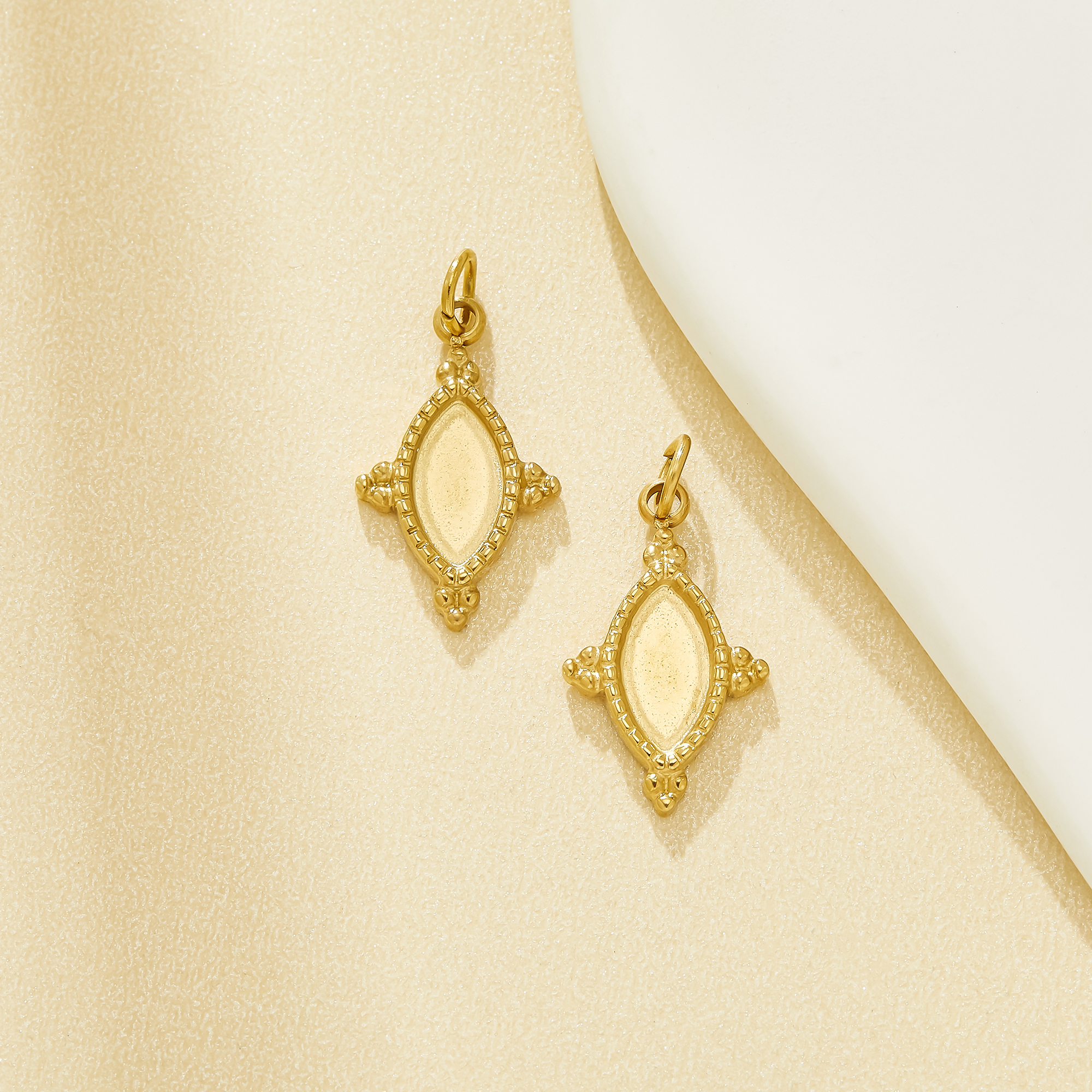 4x8MM Marquise Bezel Stainless Steel Pendant Settings,Vintage Styles Marquise Pendant Charm,DIY Pendant Blank Supplies 1431648