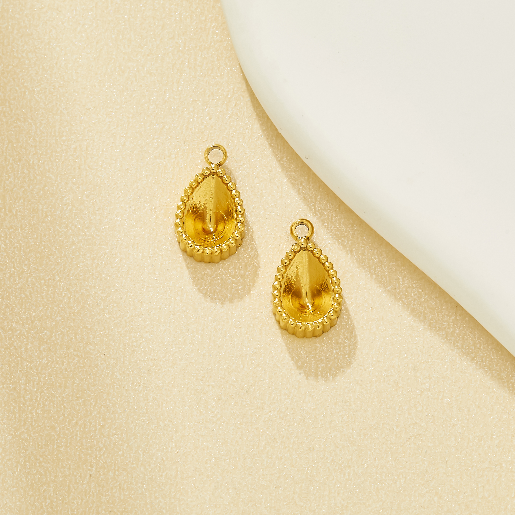 4x6MM Pear Bezel Stainless Steel Pendant Settings,Tiny Pear Pendant Charm,DIY Pendant Blank Supplies 1431650