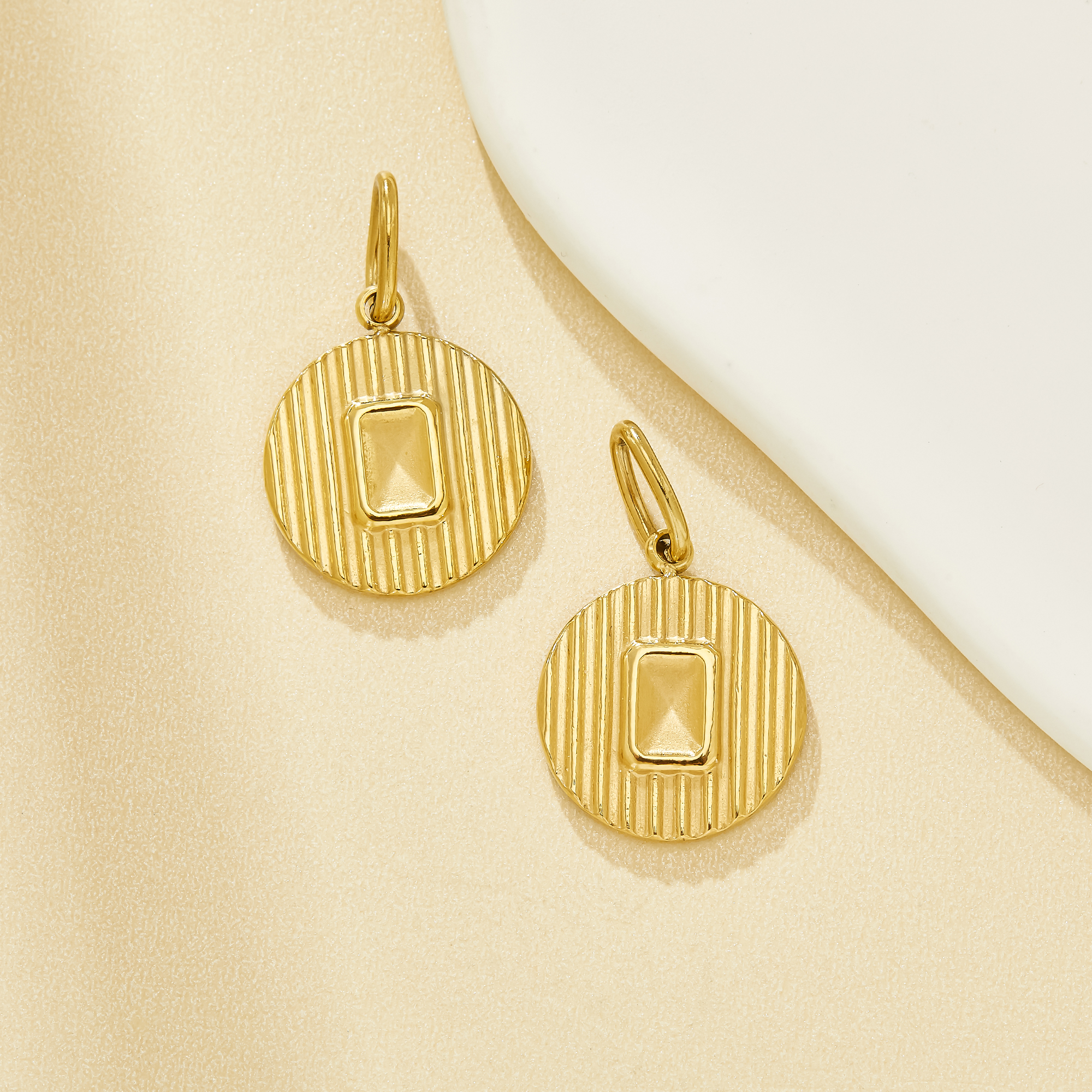 4x6MM Rectangle Bezel Stainless Steel Pendant Settings,Gold PLated Stainless Steel Round Pendant Charm,DIY Pendant Blank Supplies 1431657