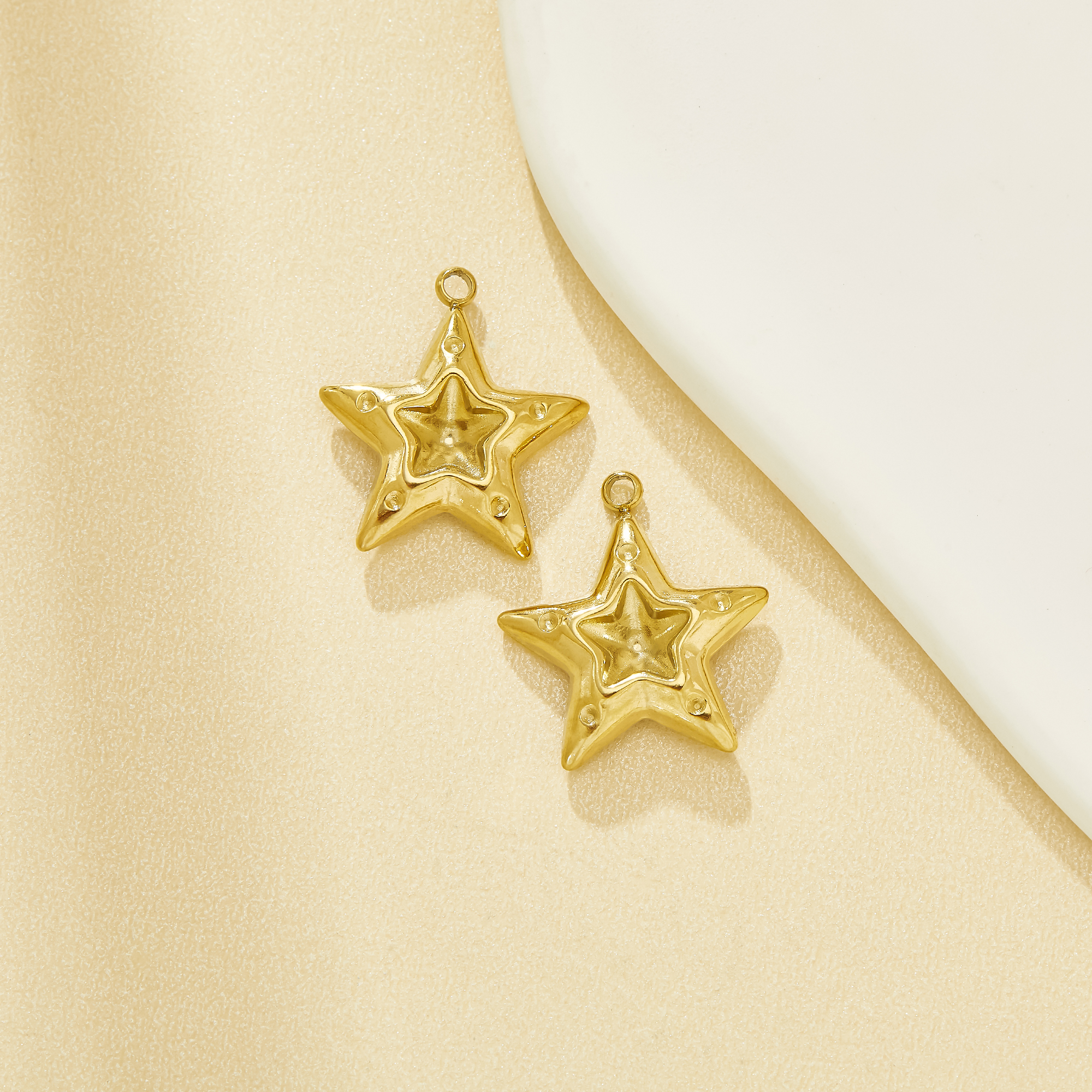 7MM Star Bezel Stainless Steel Pendant Settings,Minimalist Gold PLated Stainless Steel Star Pendant Charm,DIY Pendant Blank 1431661