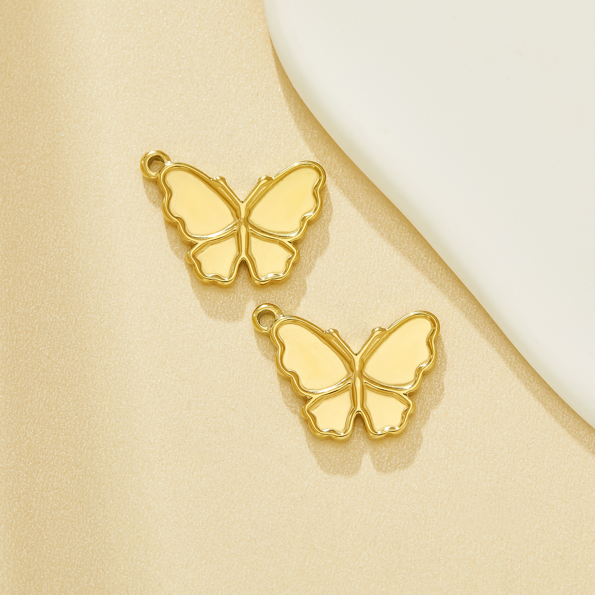 Butterfly Bezel Stainless Steel Pendant Settings,Minimalist Gold Plated Stainless Steel Pendant Charm,DIY Pendant Blank Supplies 1431663