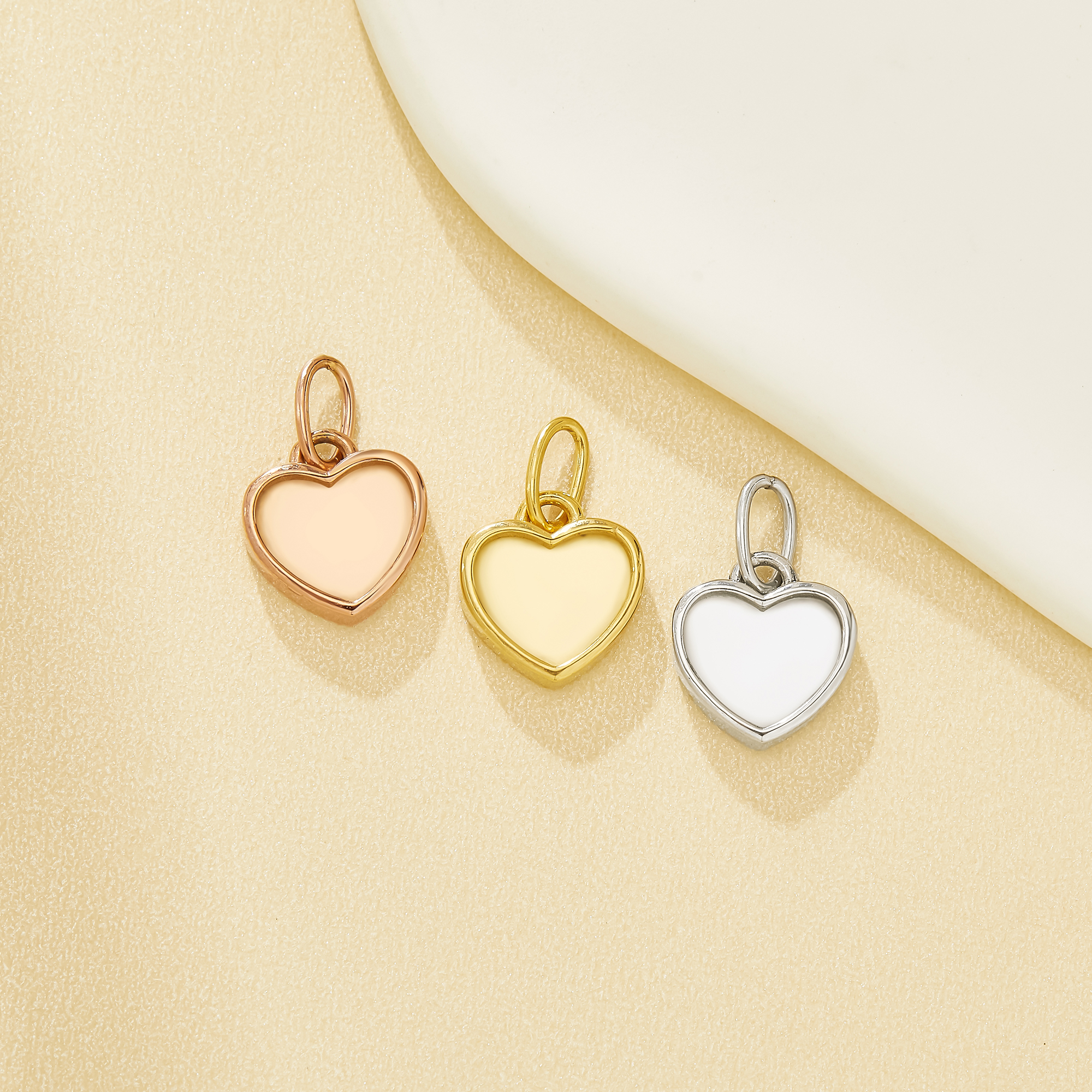 8MM Heart Bezel Pendant Settings for Mother Milk Resin,Solid Back 316L Stainless Steel Charm,Minimalist Pendant DIY Supplies 1431684