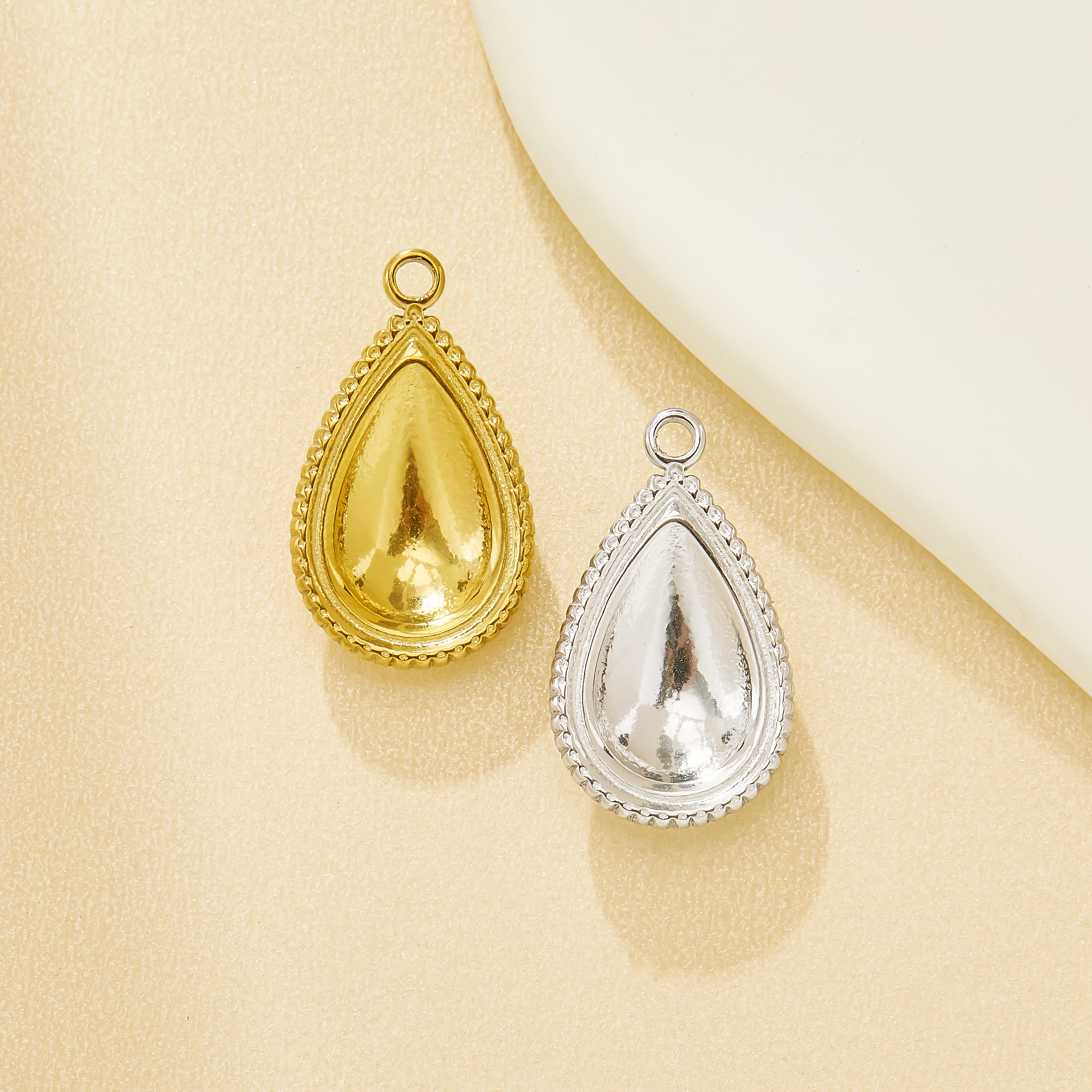 11mm Keepsake Mother Milk Resin Teardrop Bezel Pendant Blank Settings 304L Stainless Steel DIY Memory Necklace Bracelet Craft Supplies 1430489