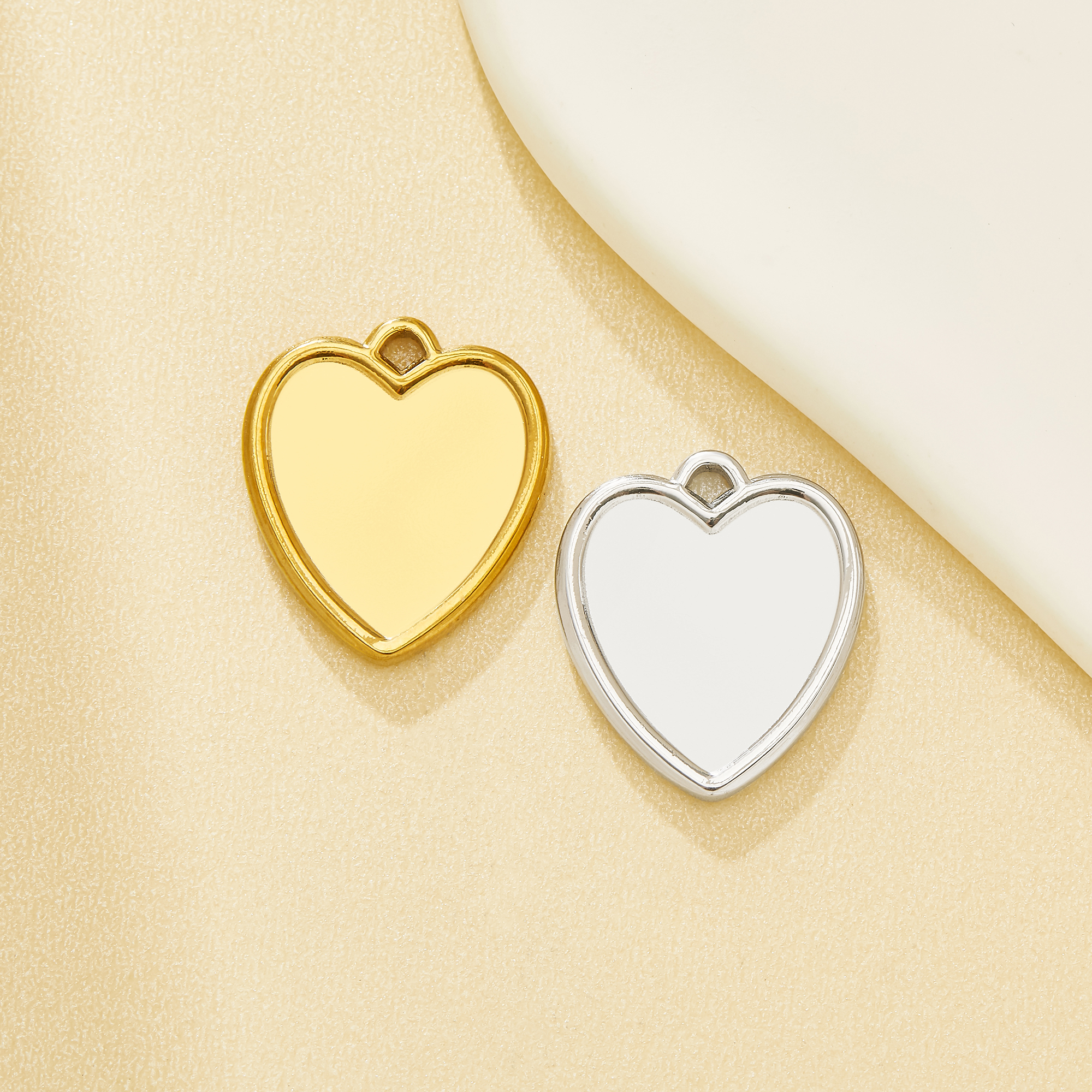 13mm Keepsake Mother Milk Resin Heart Bezel Pendant Blank Settings 304L Stainless Steel DIY Memory Necklace Bracelet Craft Supplies 1431706