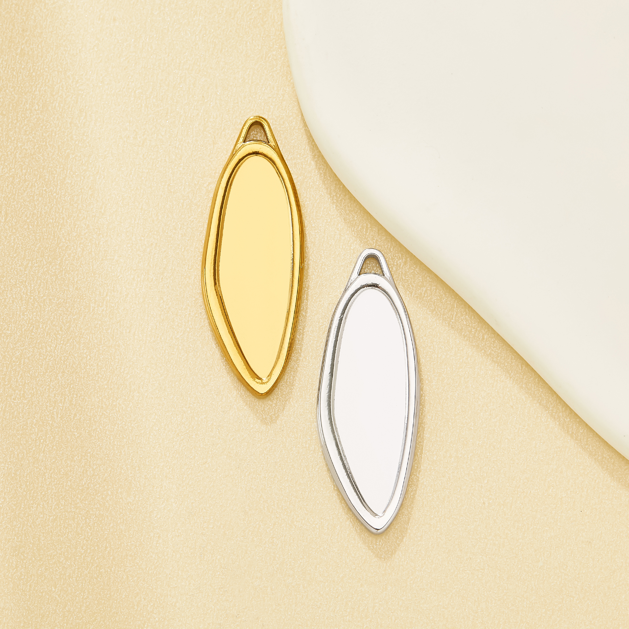 8mm Keepsake Mother Breastmilk Resin Marquise Bezel Pendant Blank Settings 304L Stainless Steel DIY Necklace Bracelet Supplies 1431713