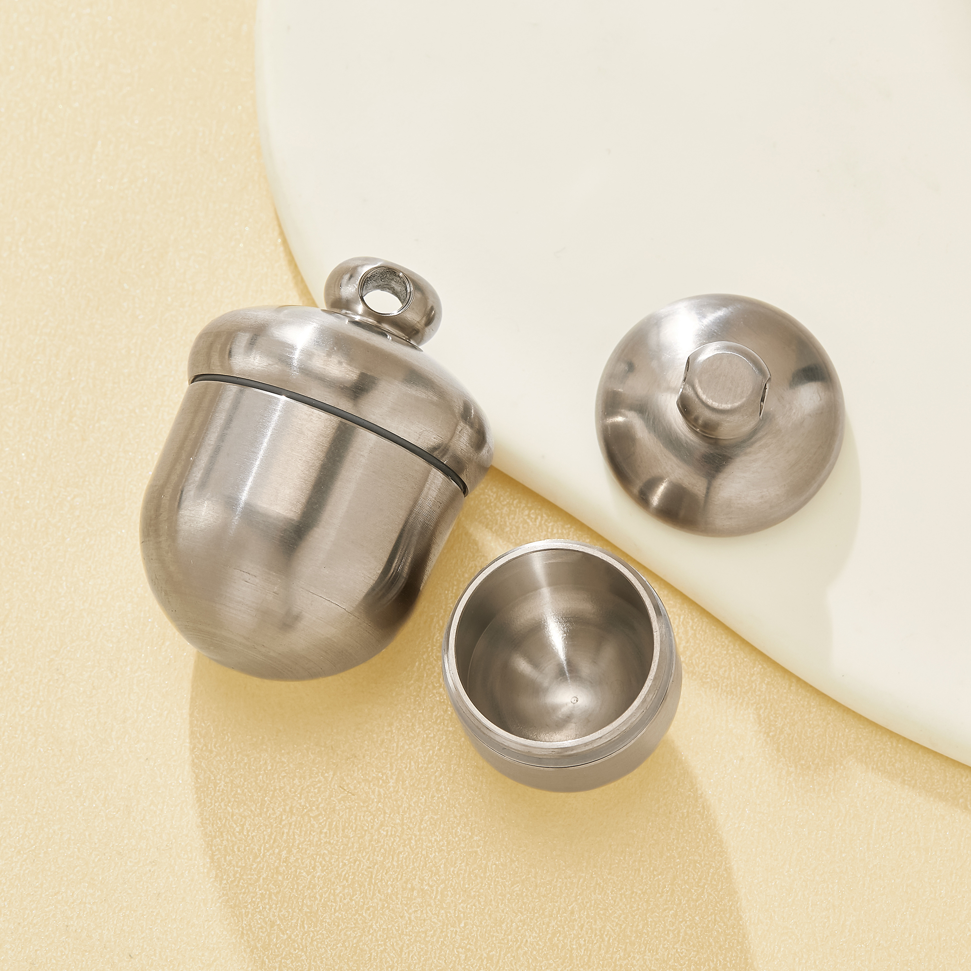 Titanium Acorn Pendant,Acorn Nut Locket Memorial Vial Cremation Urn Secret Stash Canister,Medicine Box 1431717