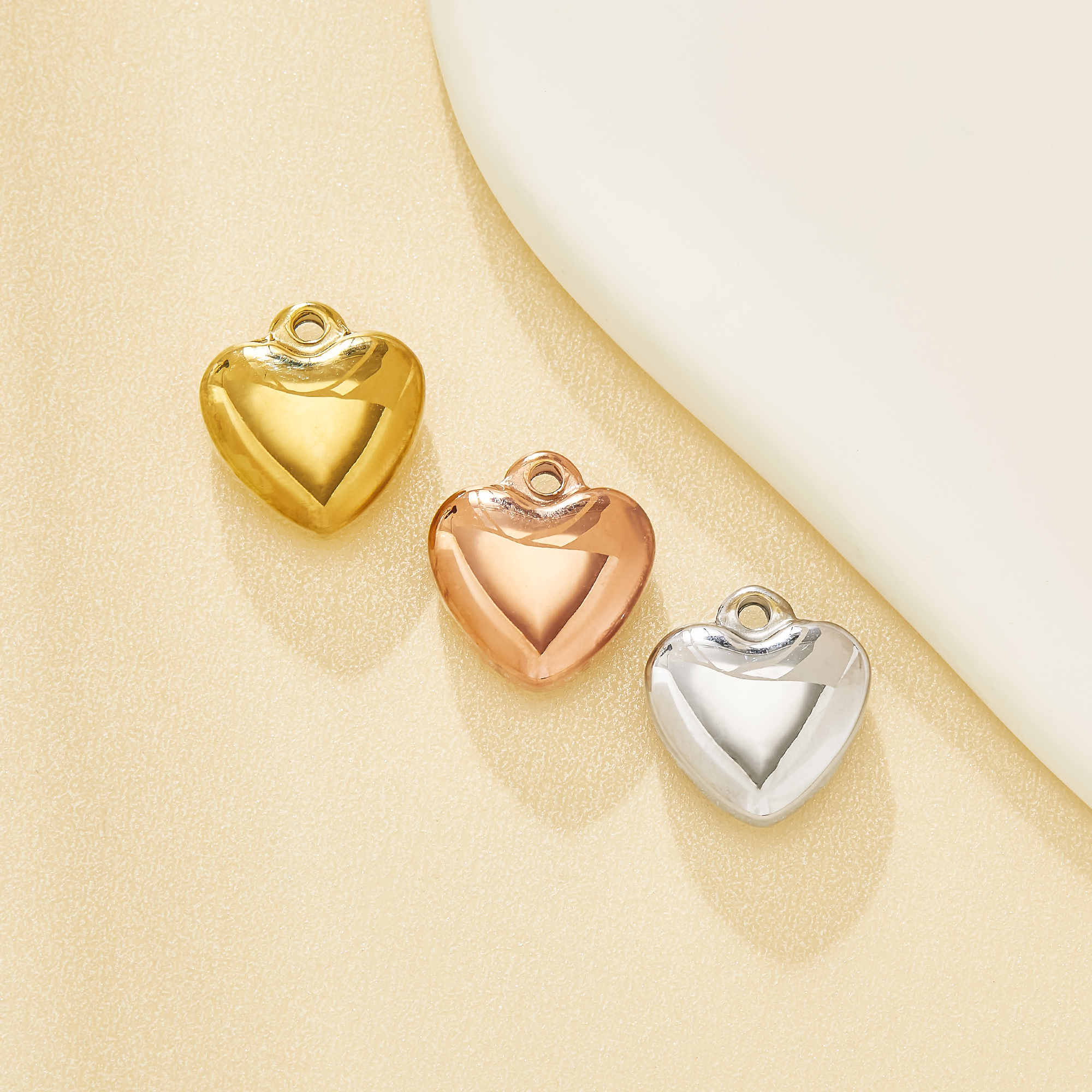 13MM Heart Pendant,Cute Solid Smooth Polished Love Charms For DIY Bracelet Necklace,DIY Jewelry Supplies 304L Stainless Steel 1431734