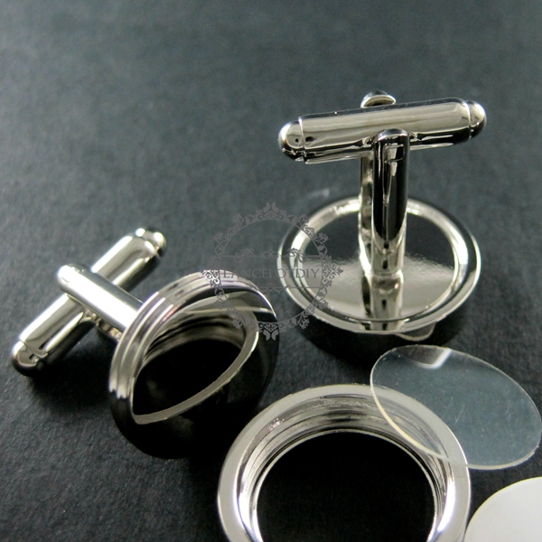 1 Pair 14MM Round Silver Bezels Base Tray Photo Frame Brass Cuff Links,Custom Photo Cufflinks,Wedding Cuff Link Blanks Supplies 1500043 - Click Image to Close