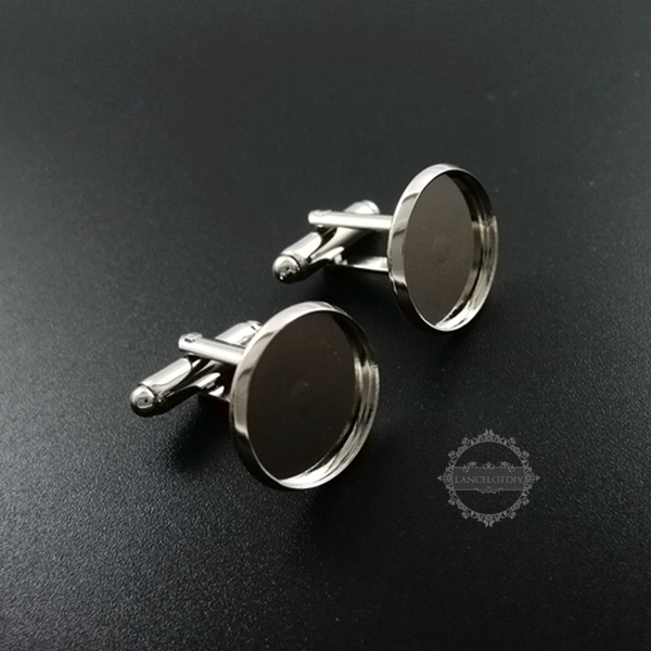 10Pcs 16MM Rhodiumn Plated Brass Round French Cuff Links Blanks,Sleeve Button,Cuff Link Setting,DIY Cuff Link Tray 1500050 - Click Image to Close