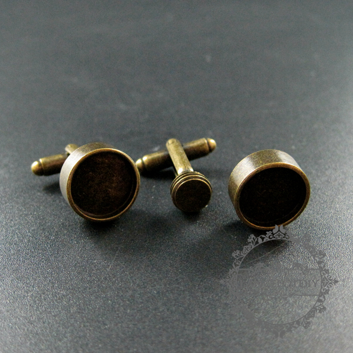 10pcs Screw Change Series 12mm setting size screwed top bezel vintage style antiqued bronze brass DIY cufflinks,cuff link supplies jewelry findings 1500057 - Click Image to Close