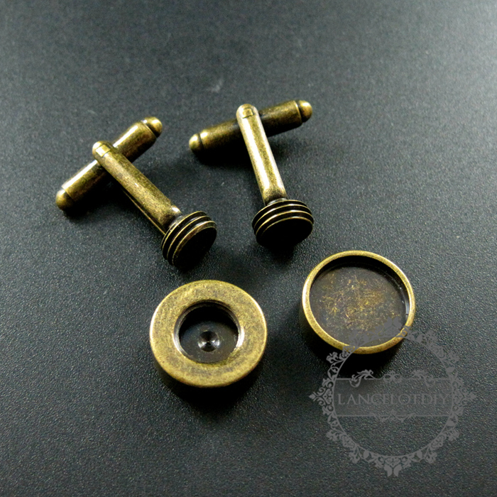 10pcs Screw Change Series 12mm setting size screwed top bezel vintage style antiqued bronze brass DIY cufflinks,cuff link supplies jewelry findings 1500057 - Click Image to Close