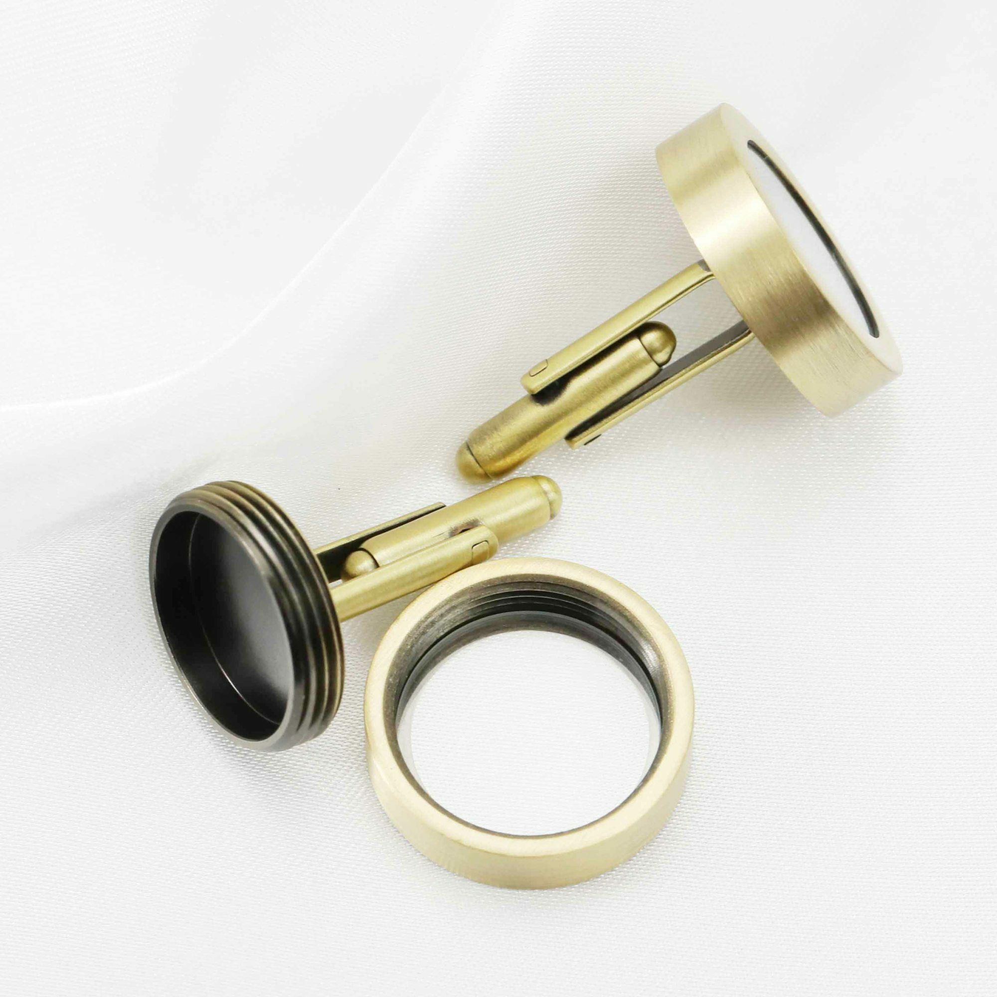 10Pcs 16mm Brass Bronze Round Cuff Links Settings 3mm Deep Bezel Floating DIY Cufflinks Blank Wedding Gift 1500158 - Click Image to Close
