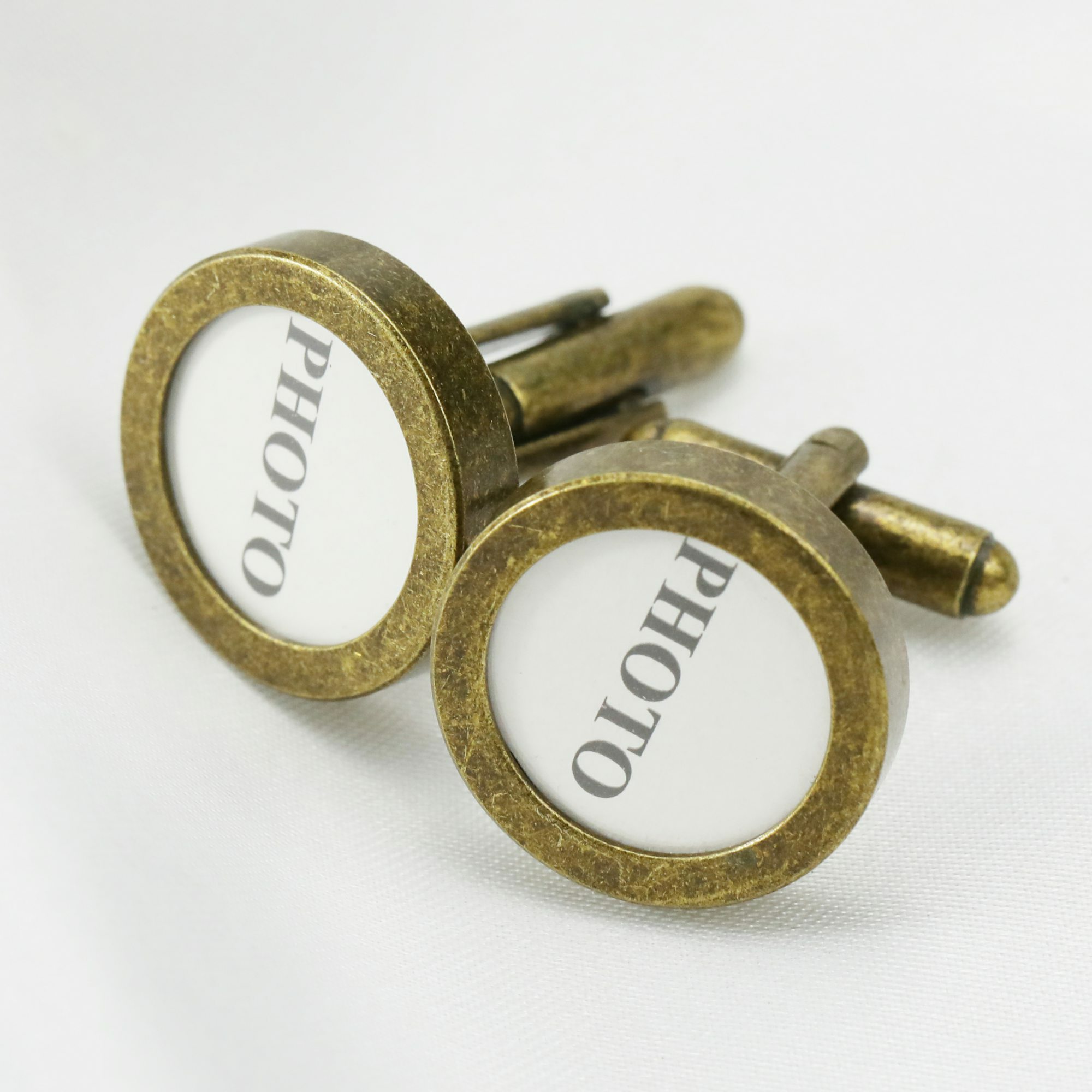 10Pcs 14mm Brass Bronze Round Bezel Cuff Links Settings Photo Frame Cufflinks Wedding Cuff Blank 1500159