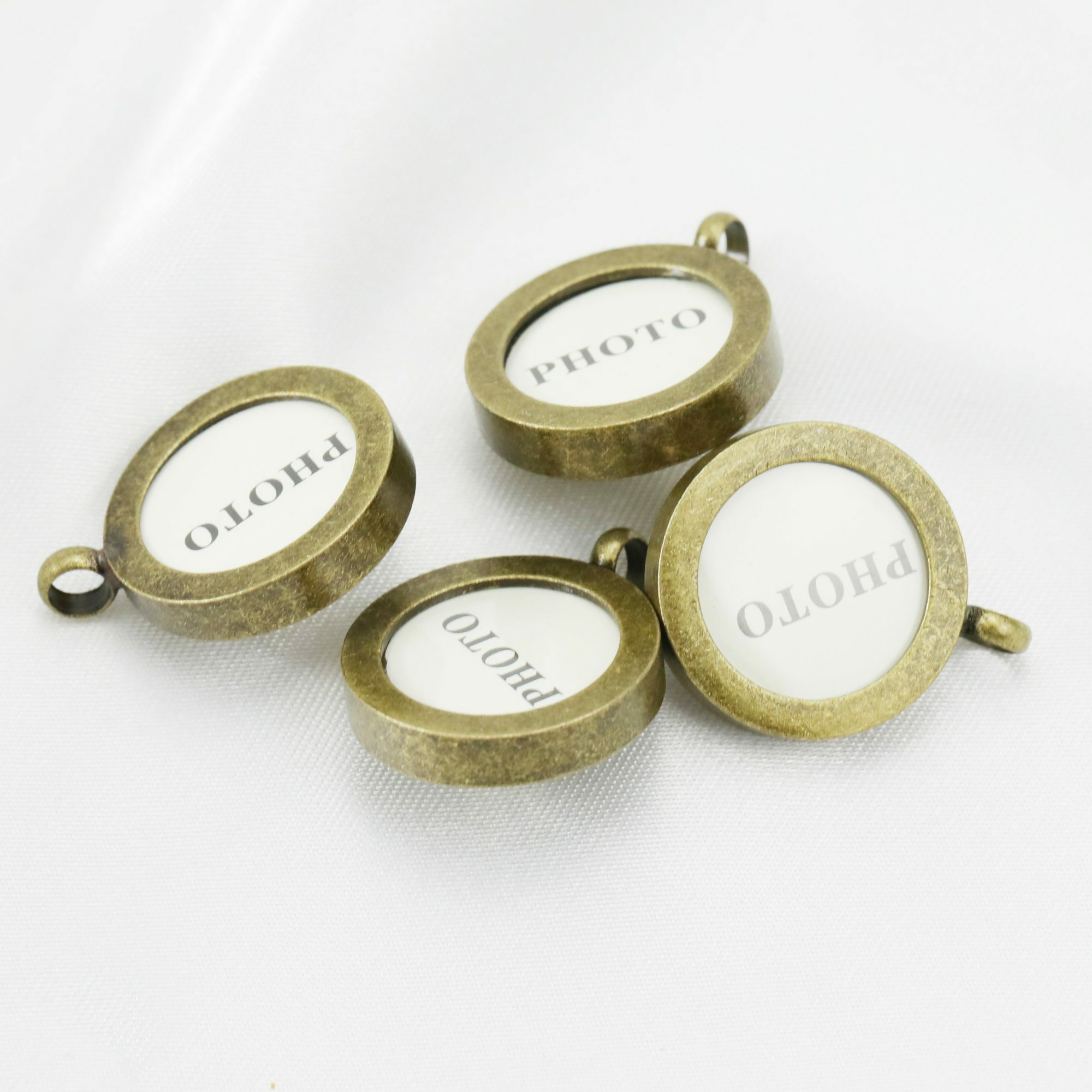 10Pcs 14mm Round Brass Dark Bronze Antiqued Photo Pendant Settings DIY Locket Charm Jewelry Supplies 1500160 - Click Image to Close