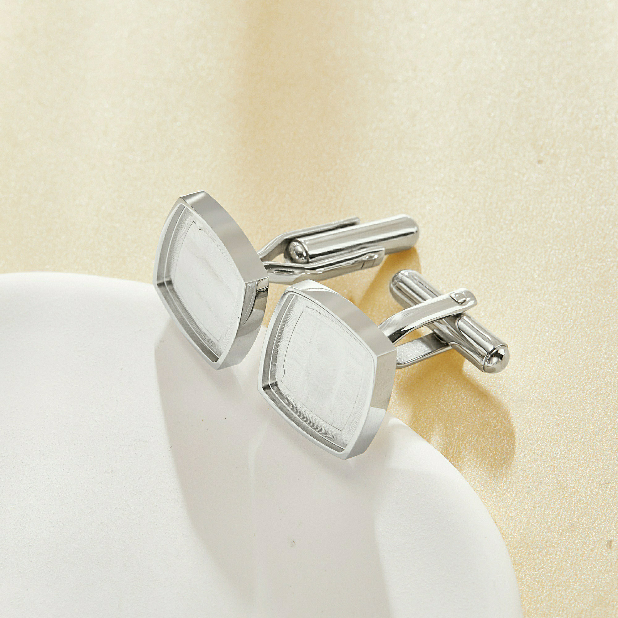 Cushion Square Stainless Steel Cuff links Bezel Settings,Customized DIY Photo Cufflinks,DIY Wedding Cuff Links Blank 1500170 - Click Image to Close