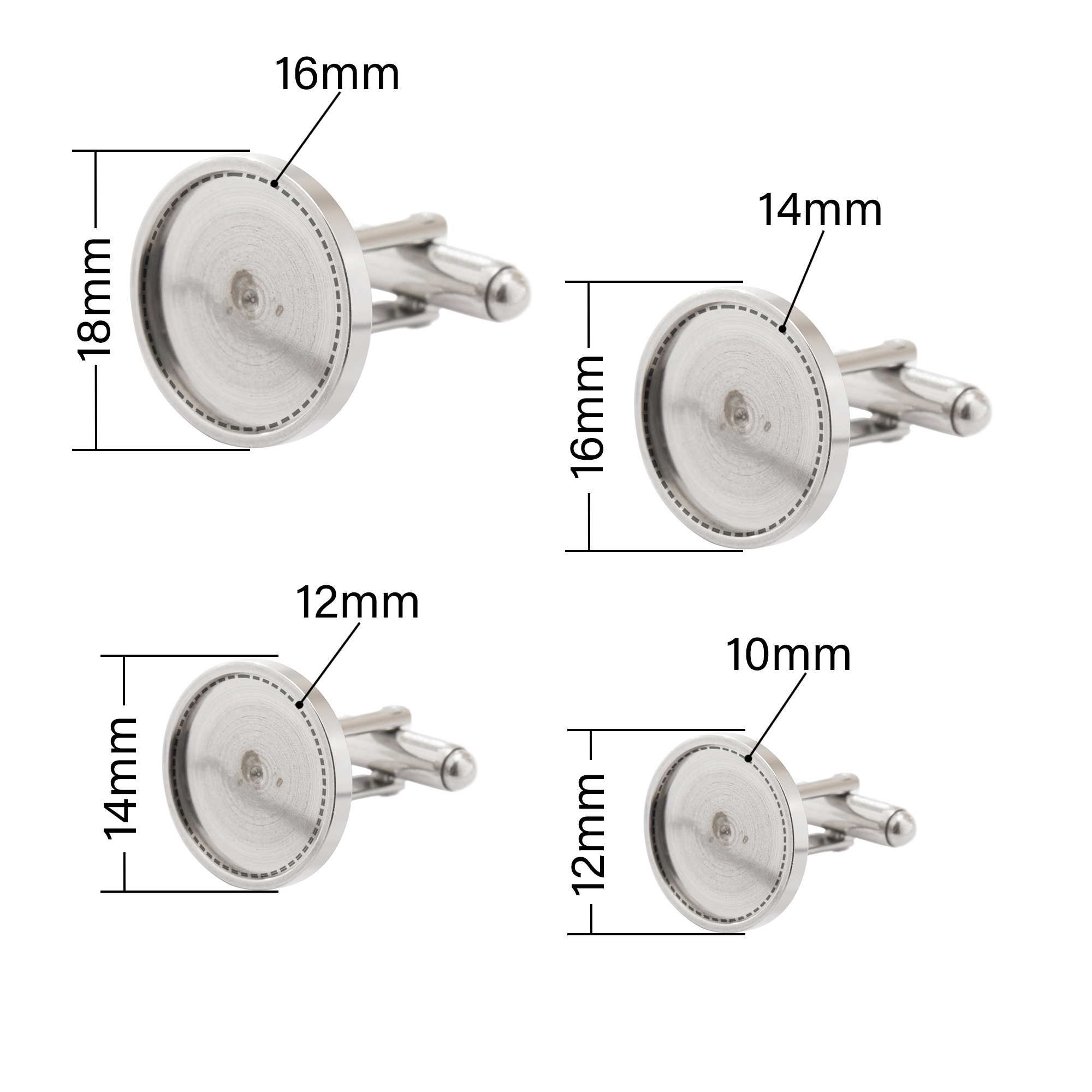 Round Stainless Steel Cuff links Bezel Settings,Customized DIY Photo Cufflinks,DIY Resin Wedding Cuff Links Blank Supplies 1500174 - Click Image to Close