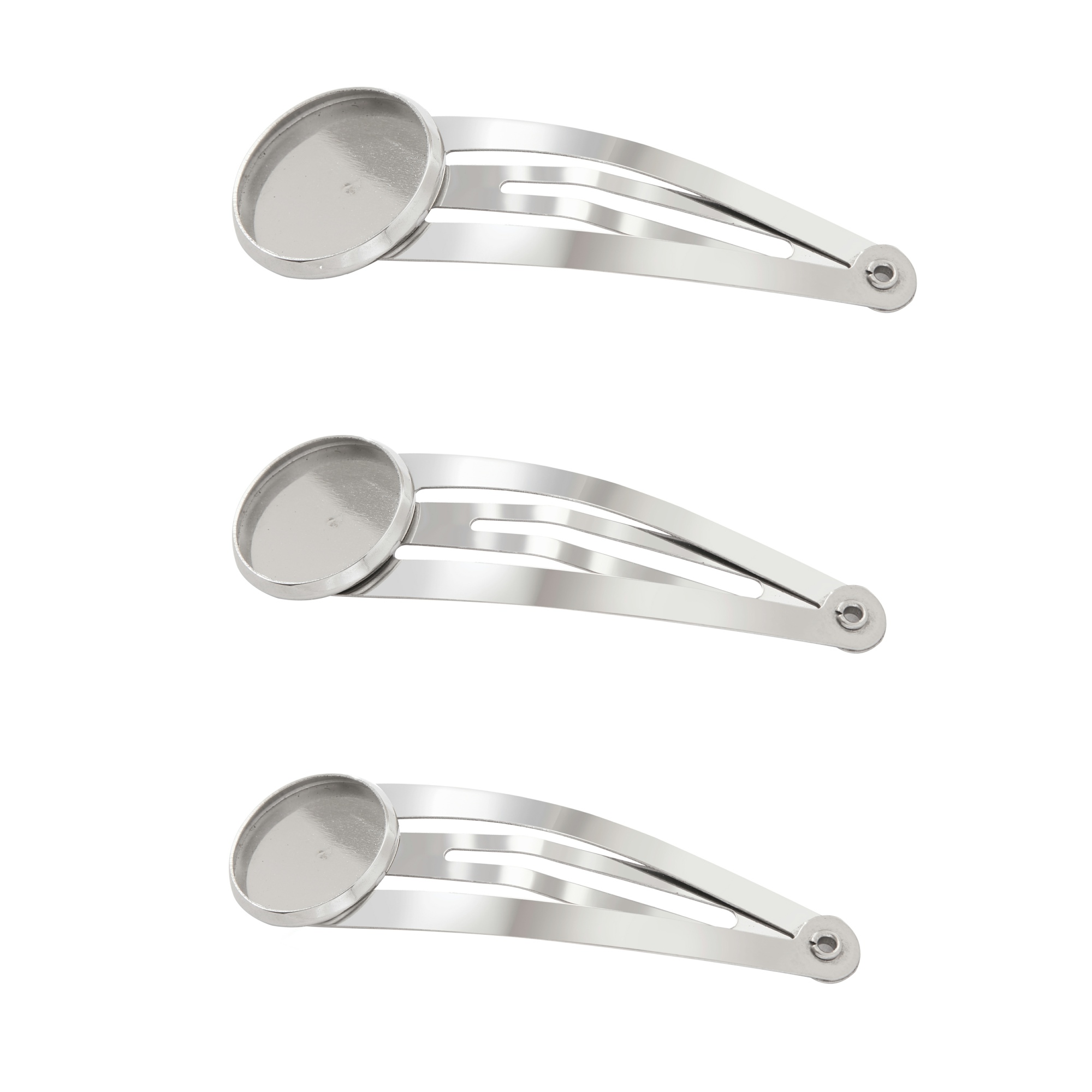 Round Bezel Hair Clip Settings,Minimalist Round Bezel Stainless Steel Hair Clip,DIY Hair Clips Findings Supplies 1502132
