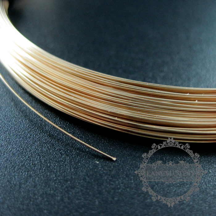 50cm 28gauge 0.33mm half hard 14K gold filled high quality color not tarnished beading jewelry wire supplies findings 1505001 - Click Image to Close