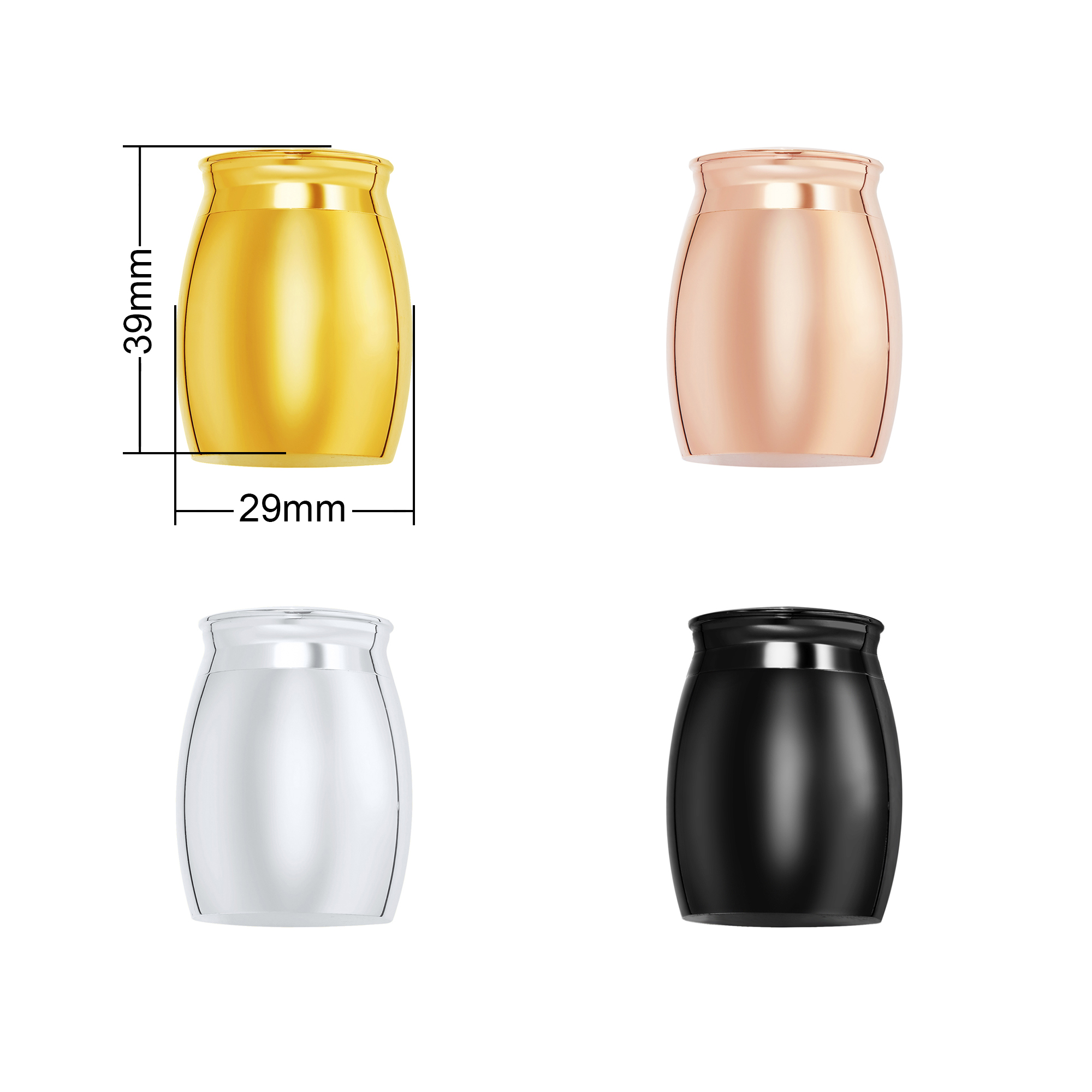 Stainless Steel Cremation Bottle Pendant,Silver RoseGold Black Plated Ash Canister Cremation,Urn Wish Vial Pendant Prayer Purfume Box,DIY Pendant Supplies 1510001
