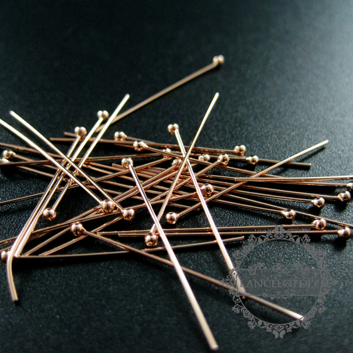10pcs 24gauge 0.5x25.4mm rose gold filled high quality color not tarnished ball headpin DIY beading jewelry supplies findings 1513001 - Click Image to Close