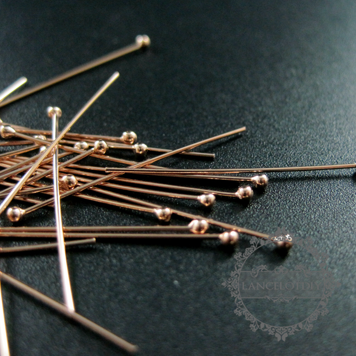 10pcs 24gauge 0.5x25.4mm rose gold filled high quality color not tarnished ball headpin DIY beading jewelry supplies findings 1513001 - Click Image to Close