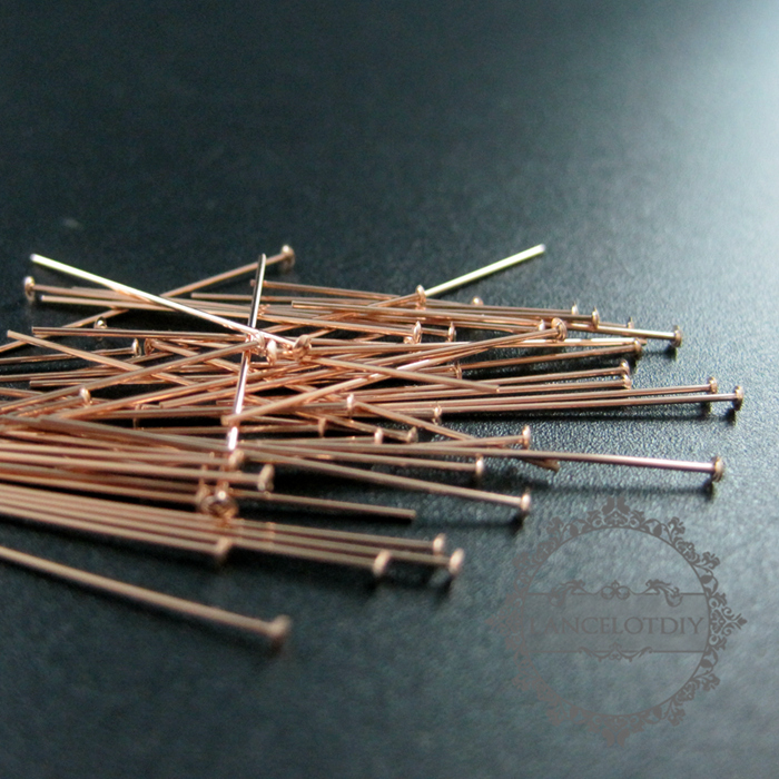 10pcs 24gauge 0.5x25.4mm rose gold filled high quality color not tarnished headpin DIY beading jewelry supplies findings 1513002 - Click Image to Close