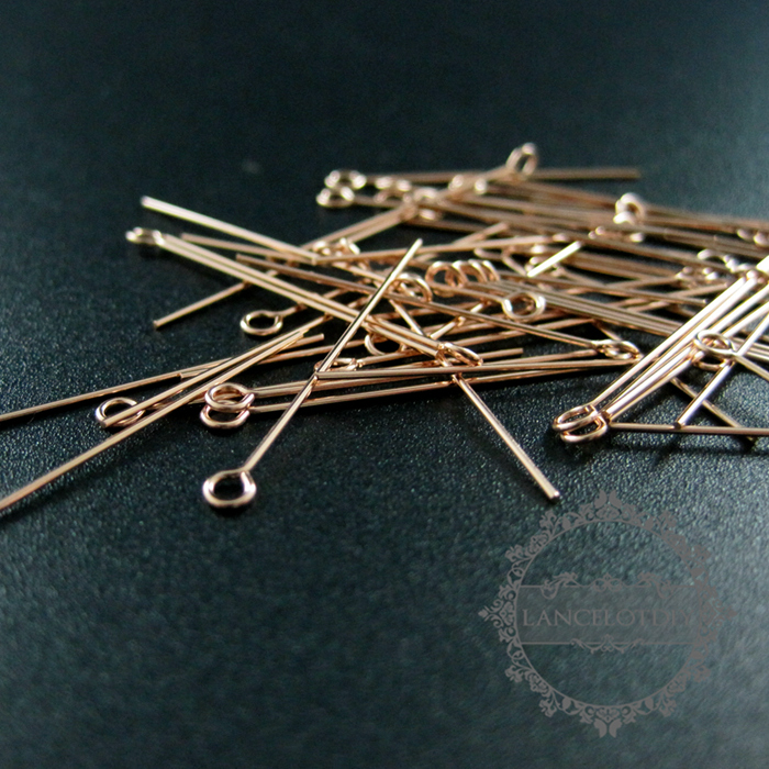 10pcs 24gauge 0.5x25.4mm rose gold filled high quality color not tarnished eyepin DIY beading jewelry supplies findings 1513003 - Click Image to Close