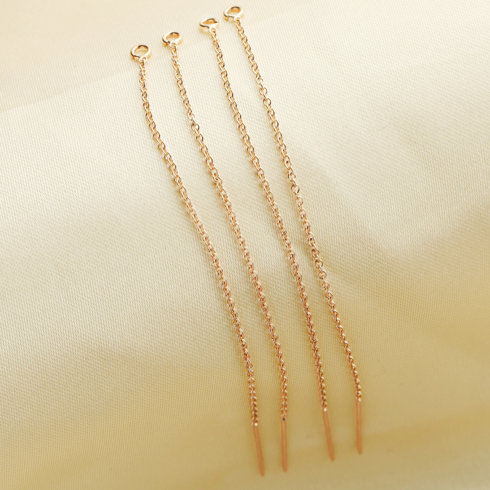 1Pair 8CM Long Minimalist Ear Threader Earringss,14k Rose Gold Filled Earrings,Ear Threader With Cable Chain,Simple Earrings,Long Ear Threads Earrings 1513005 - Click Image to Close