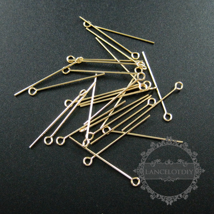 10pcs 22gauge 0.64x25.4mm 14K gold filled high quality color not tarnished eyepin DIY beading jewelry supplies findings 1515008 - Click Image to Close