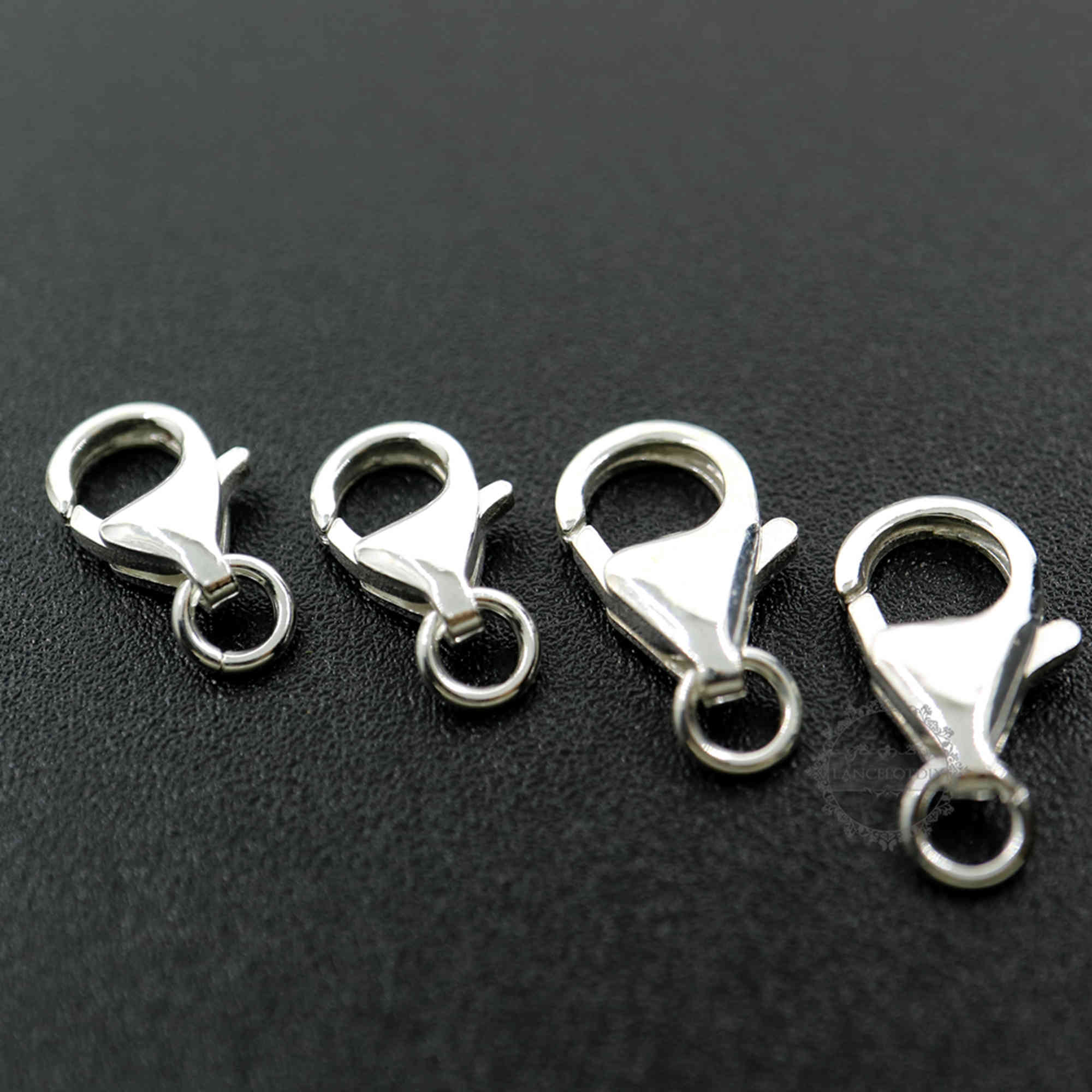 5Pcs 10-12MM Solid 925 Sterling Silver Lobster Clasp DIY Jewelry Supplies Findings 1522006 - Click Image to Close