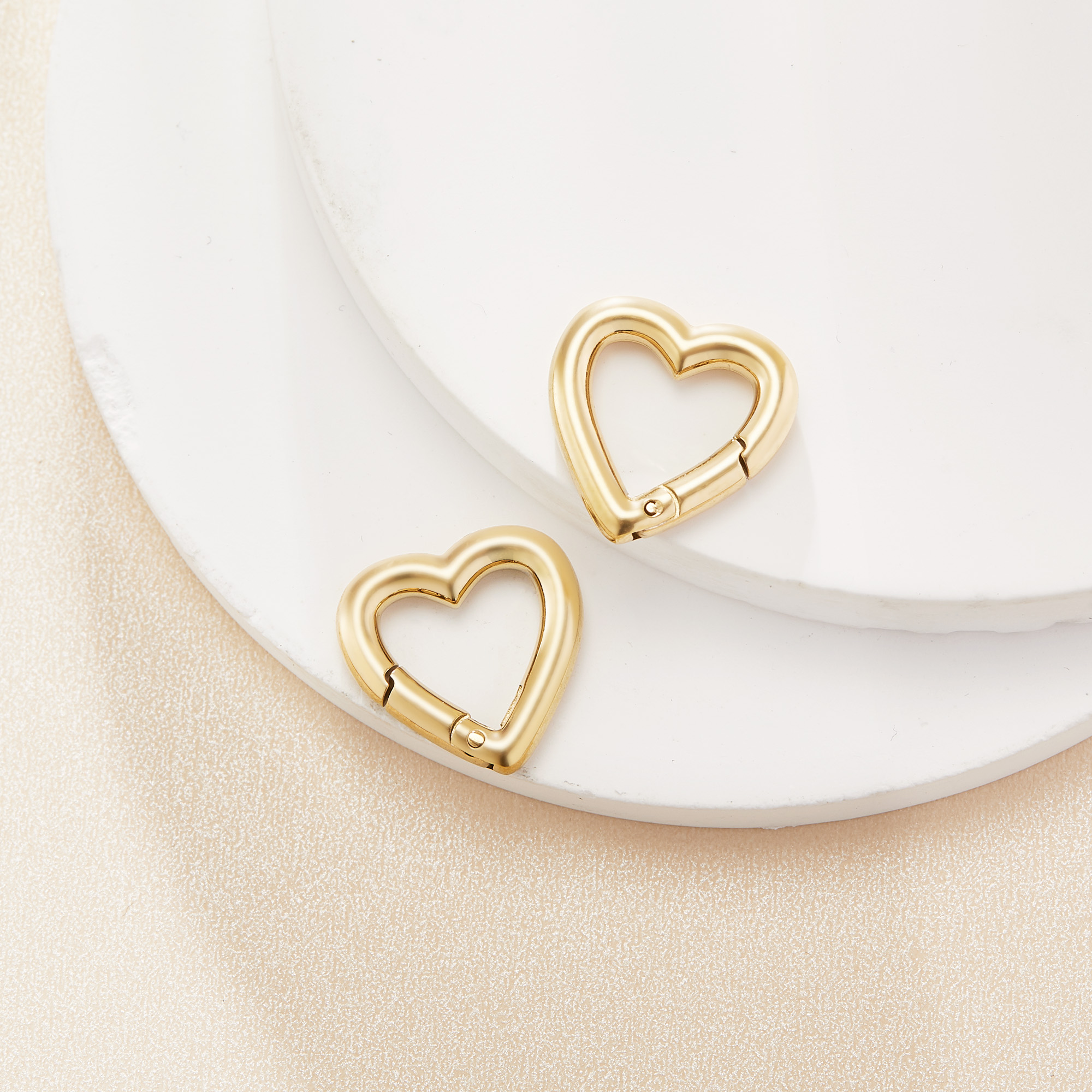 Simple Heart Snap Clasp,Gold Plated Stainless Steel Snap Clasp,DIY Chunky Necklace Charm Connector Jewelry Supplies 1529002