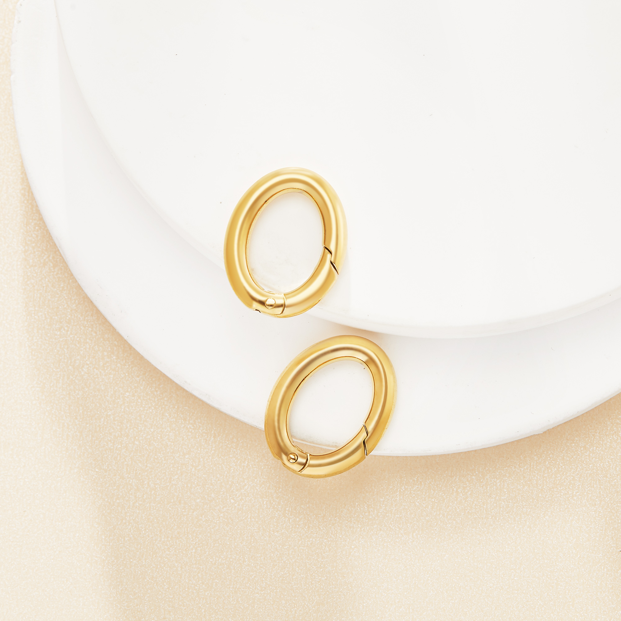 Simple Oval Snap Clasp,Gold Plated Stainless Steel Snap Clasp,DIY Chunky Necklace Charm Connector Jewelry Supplies 1529003