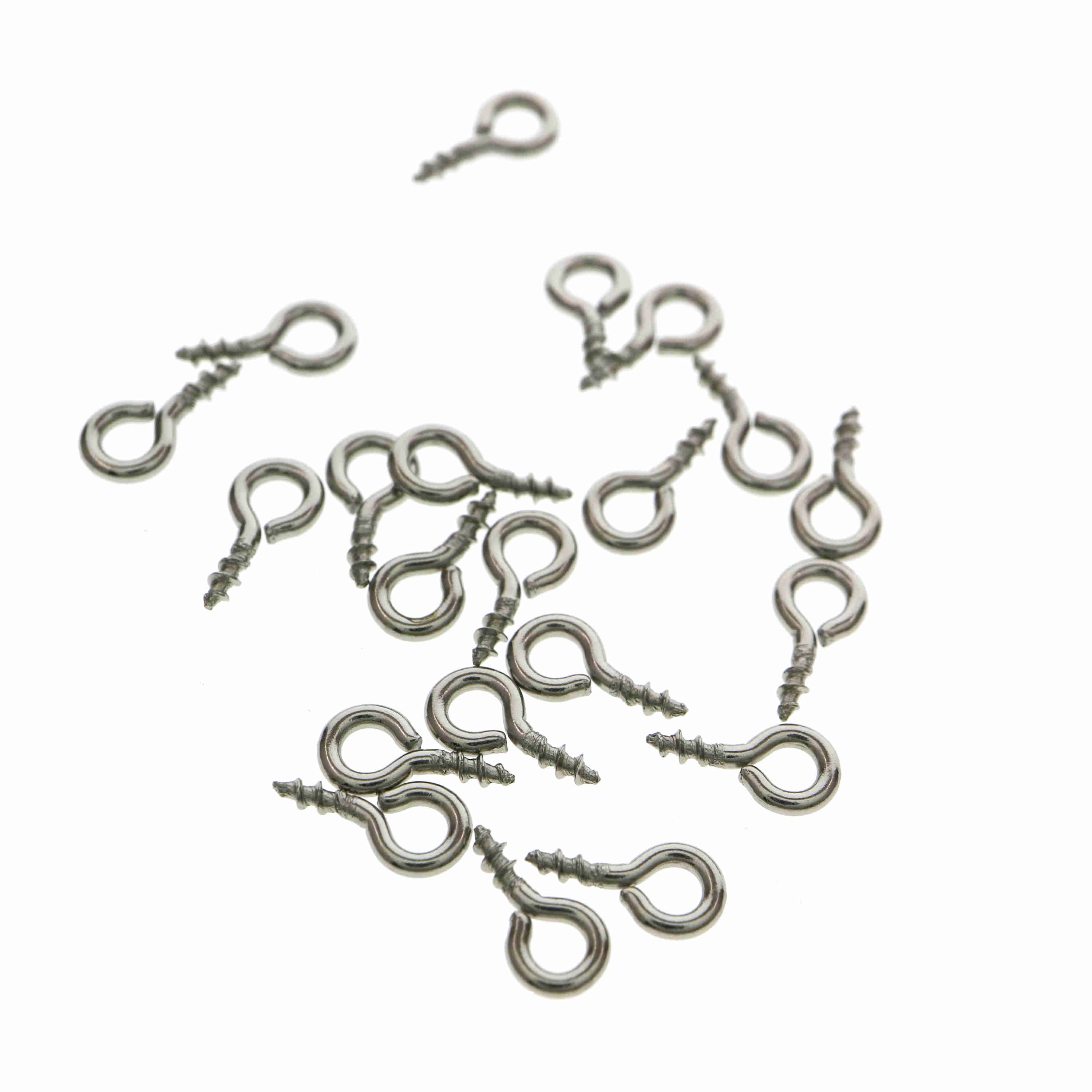 200Pcs 4x8MM Stainless Steel DIY Eyelet Hooks Pendant Jewelry Eye Screw Eyepins Eye Pin Hook 1535014 - Click Image to Close