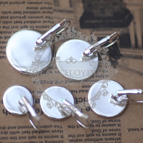 20Pcs 14MM silver plated brass round earring hoop,earring tray,earring setting,earring hook 1702007-3 - Click Image to Close