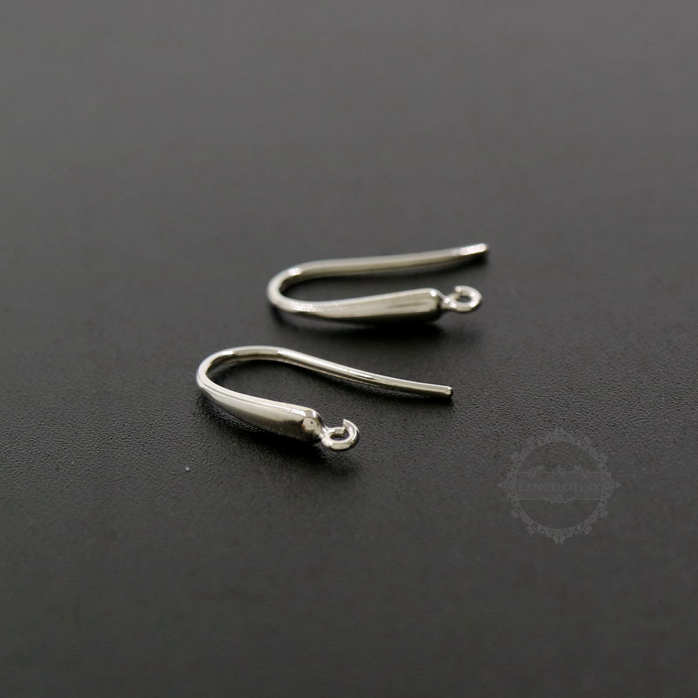 1Pair 18MM Long 925 Sterling Silver Earrings Hook DIY Supplies With 3MM Open Jumpring 1702160 - Click Image to Close