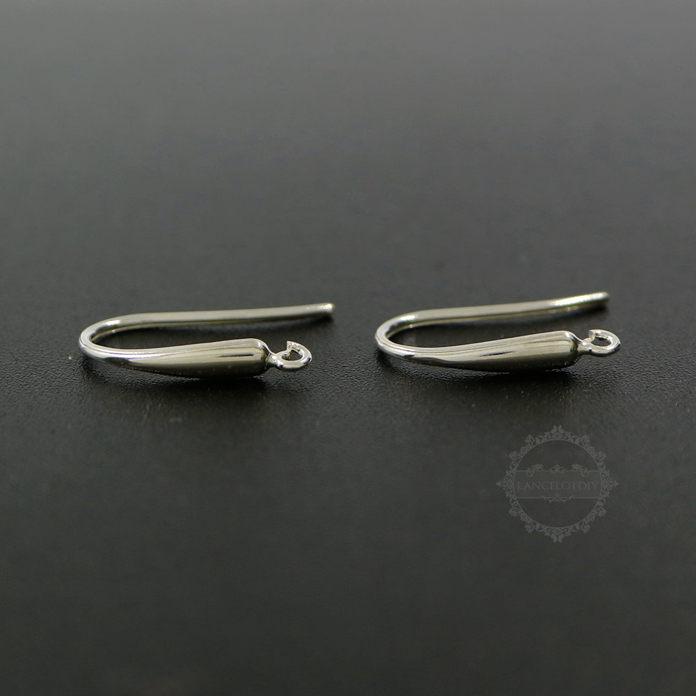 1Pair 18MM Long 925 Sterling Silver Earrings Hook DIY Supplies With 3MM Open Jumpring 1702160 - Click Image to Close