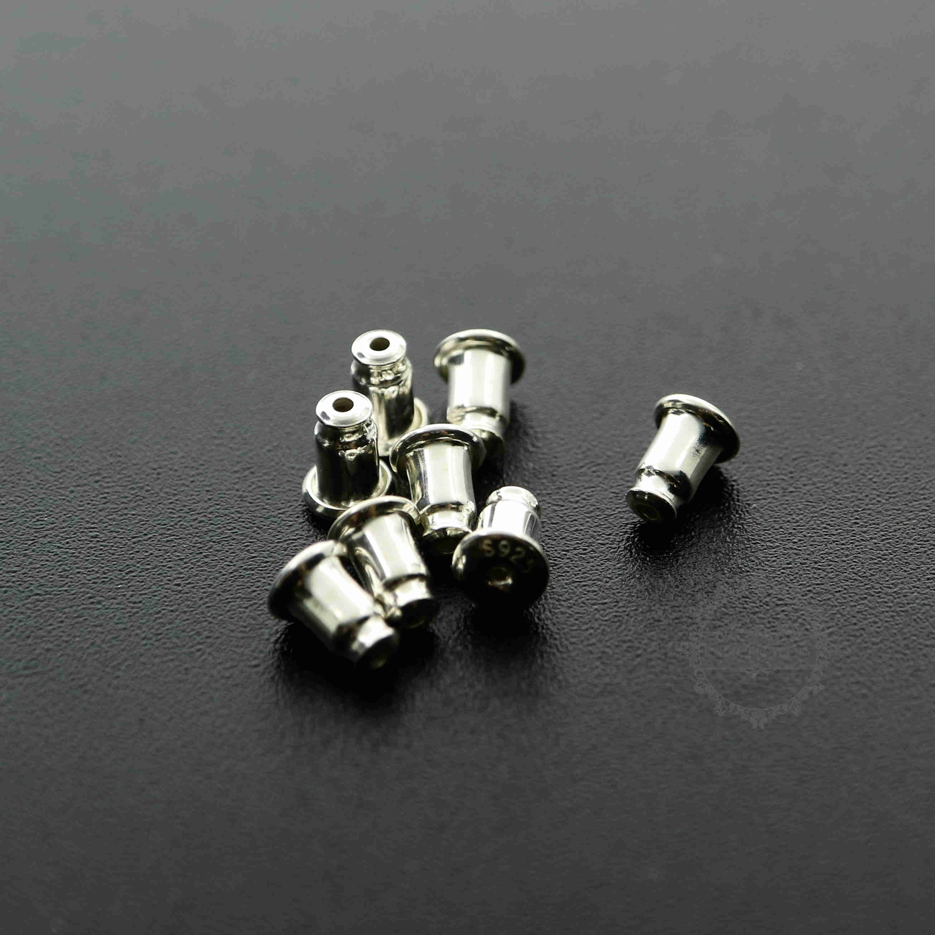 10pcs 4.5x6mm 925 sterling silver DIY studs earrings back supplies findings 1702168 - Click Image to Close