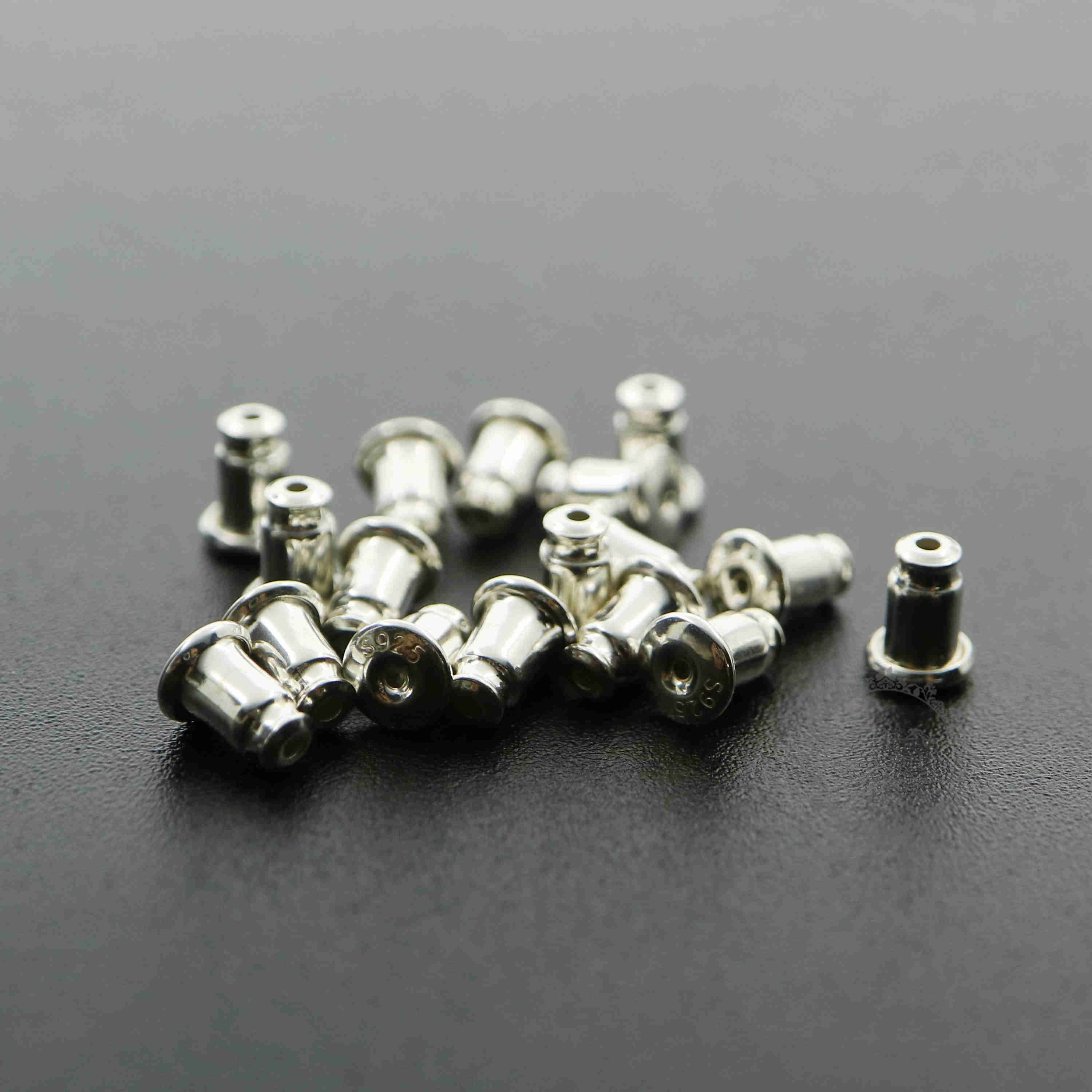 10pcs 4.5x6mm 925 sterling silver DIY studs earrings back supplies findings 1702168 - Click Image to Close