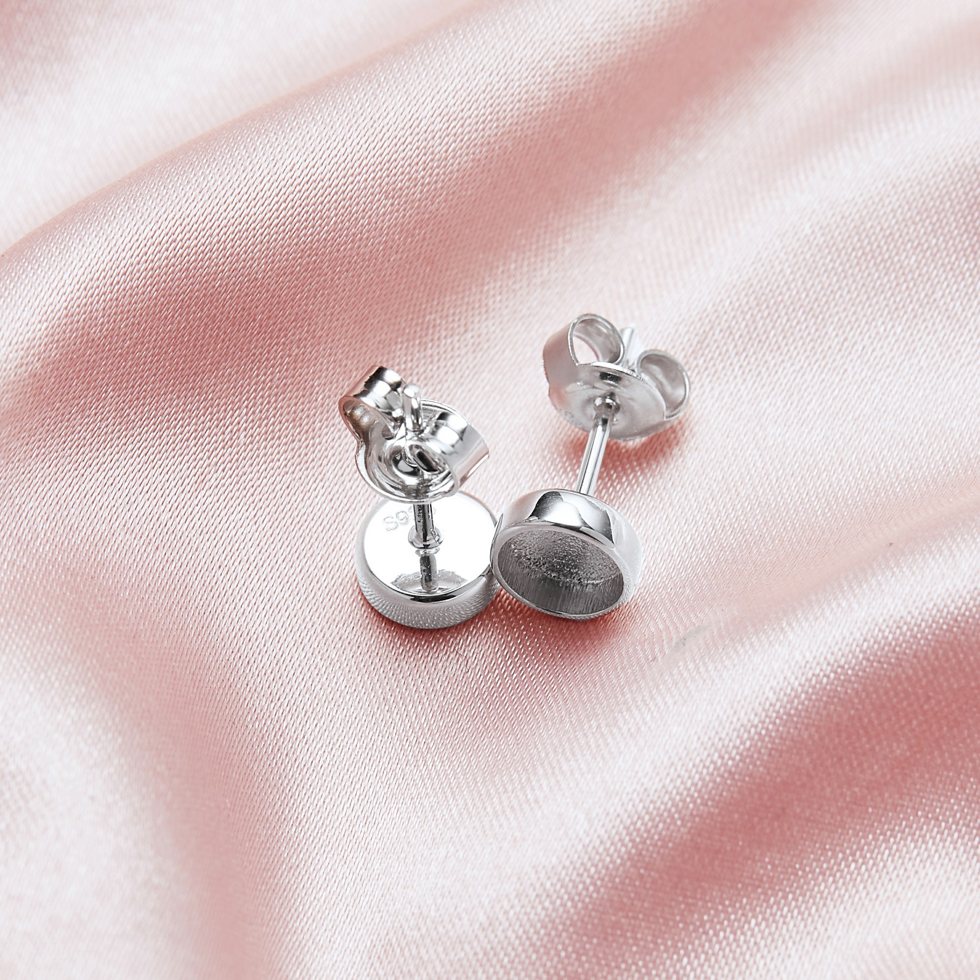 1Pair Keepsake Breast Milk Resin Round Bezel Earrings Blank Settings,Solid Back Solid 14K 18K Gold Studs Earring,DIY Memory Jewelry Supplies 1702242 - Click Image to Close