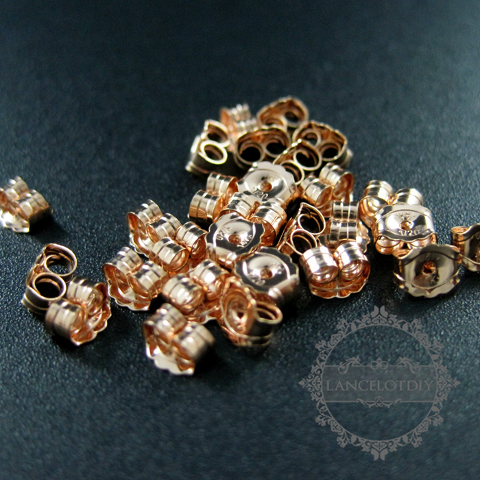 10pcs 3.8x4.6mm rose gold filled high quality color not tarnished DIY earrings back jewelry supplies findings 1703014 - Click Image to Close