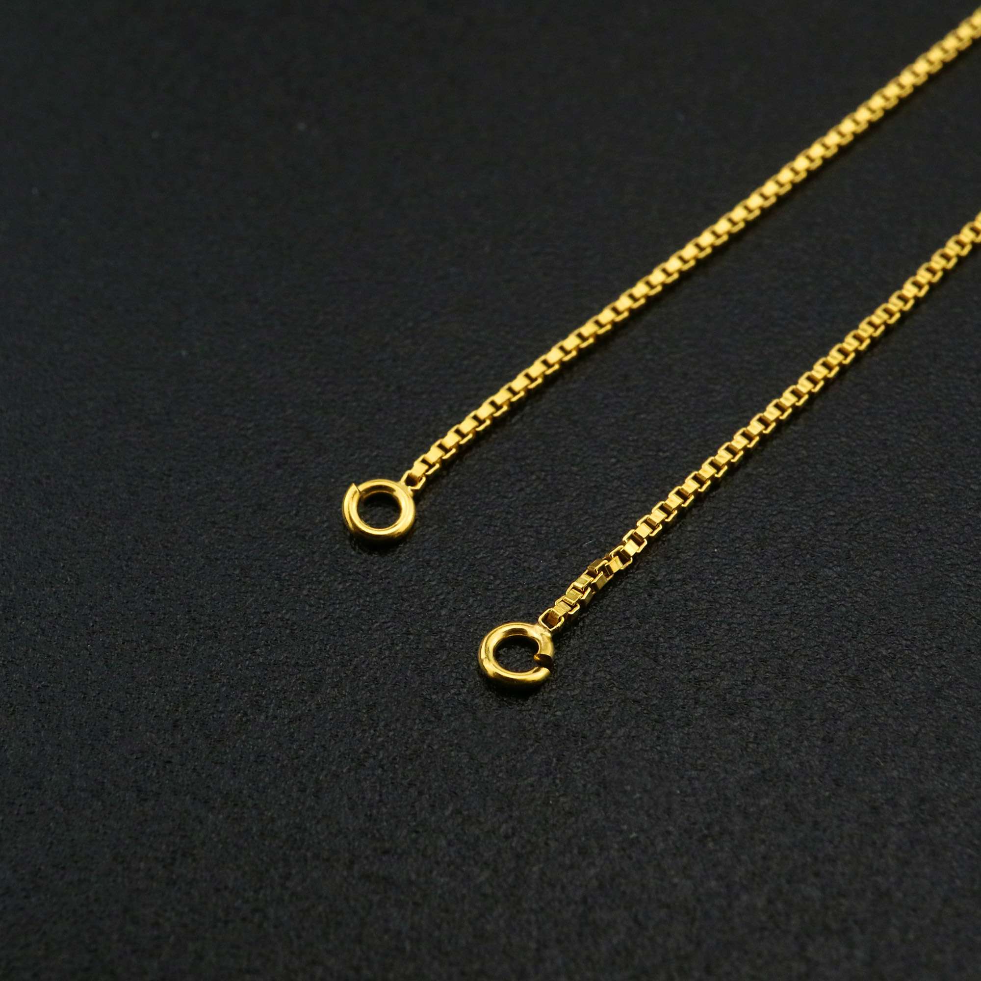 1Pair 14K Gold Filled Box Chain Wire Earrings with Open Loop DIY Supplies Findings for Beads 0.8MM Thick 80MM Long 1705069 - Click Image to Close