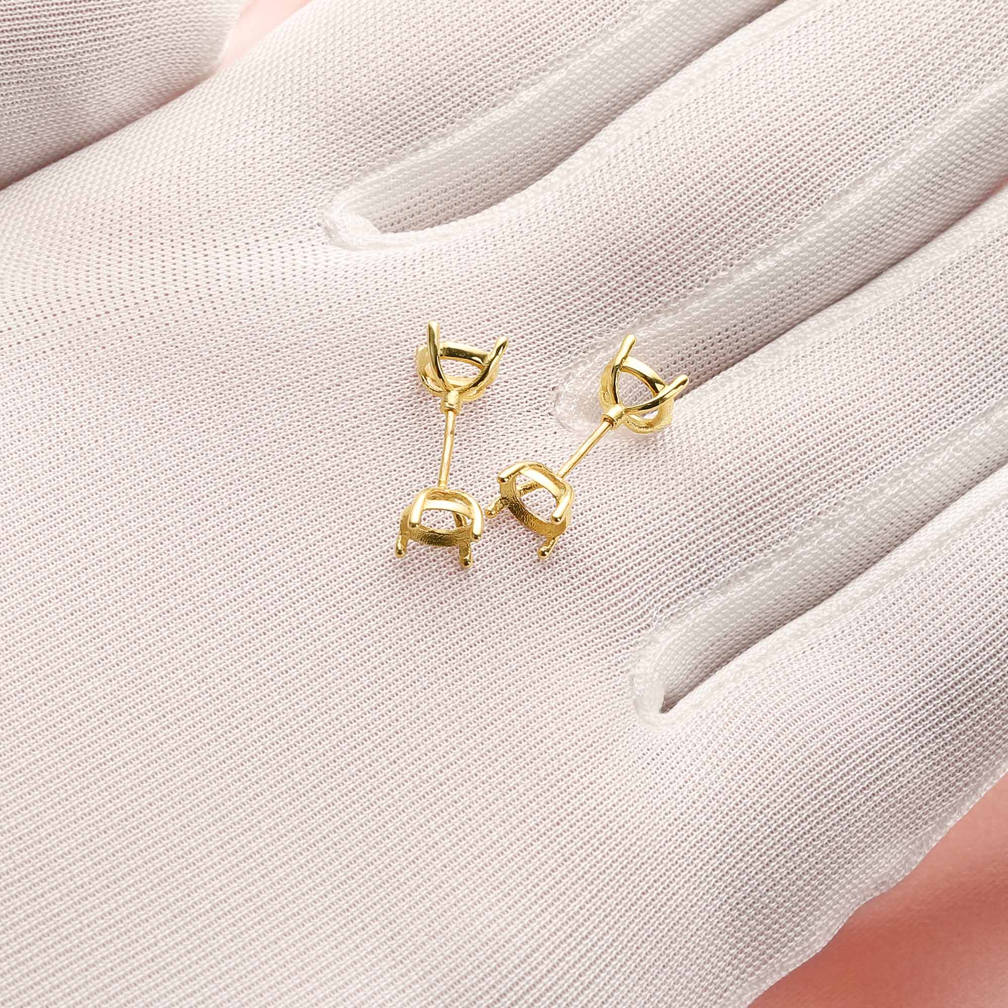 6MM Round Simple Prongs Studs Earrings Settings,Screwe Off Double Sides Bezels.Solid 14K Gold Earrings,DIY Earrings Supplies 1705075 - Click Image to Close