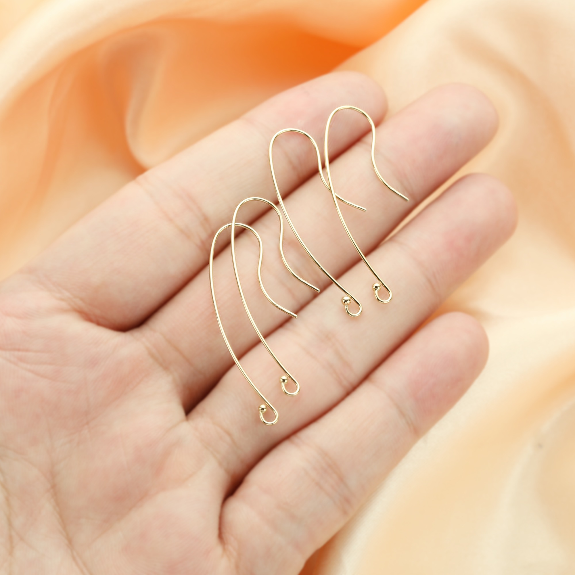 1Pair Ball End Hook Ear Wires With 1MM Ball,14k Gold Filled Ear Wires,Minimalist Earrings,DIY Earrings Supplies 1705078 - Click Image to Close