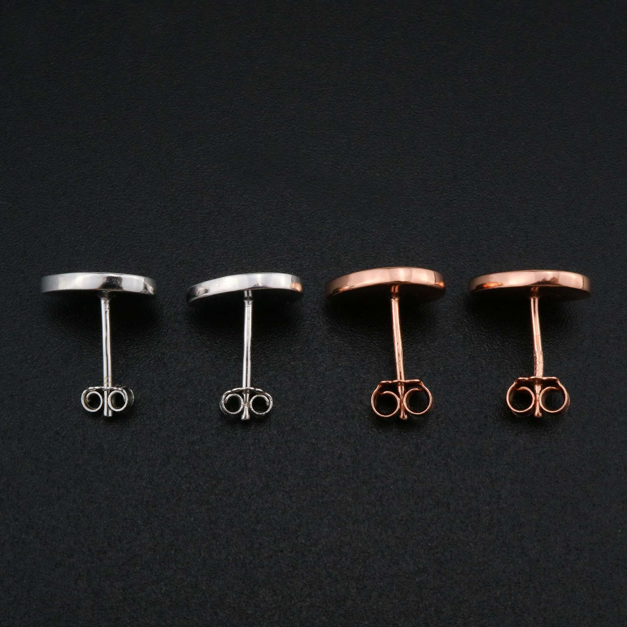 7x10MM Bezel Studs Earrings Settings for Breast Milk Resin Rose Gold Plated Solid 925 Sterling Silver DIY Supplies 1706070 - Click Image to Close