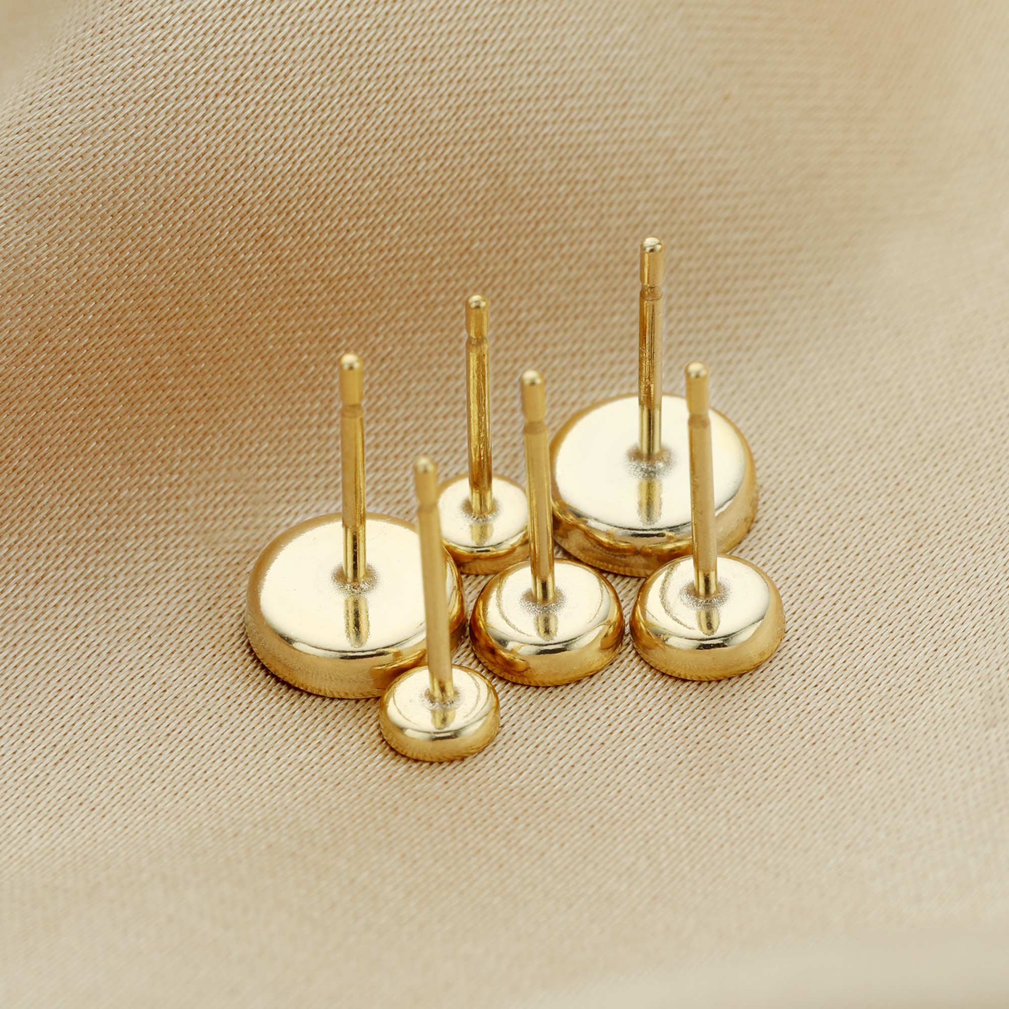 3-6MM Round Breast Milk Resin Cup Studs Earrings Settings,14K Gold Filled Studs Earrings Bezel,DIY Jewelry Supplies 1706100 - Click Image to Close
