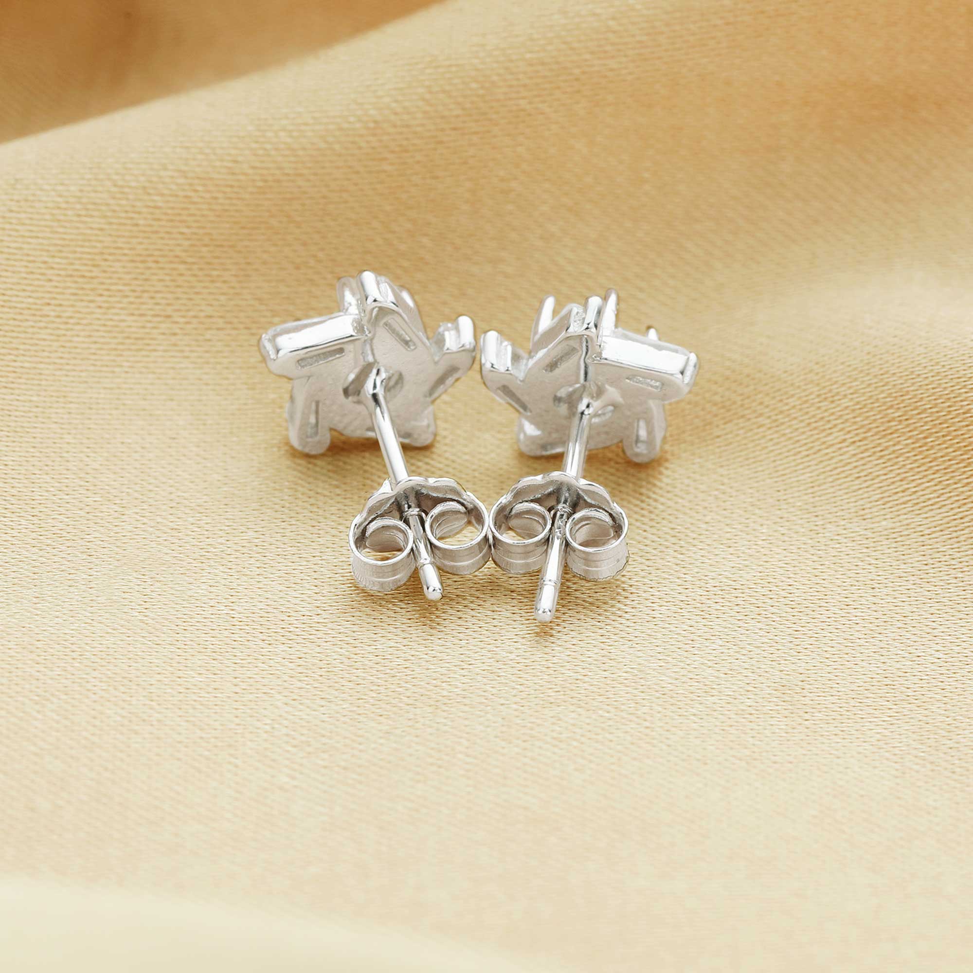 4MM Round Prong Studs Earrings Settings,Windmill Shaped Solid 925 Sterling Silver Rose Gold Plated Earrings,DIY Earrings Bezel Supplies 1706103 - Click Image to Close