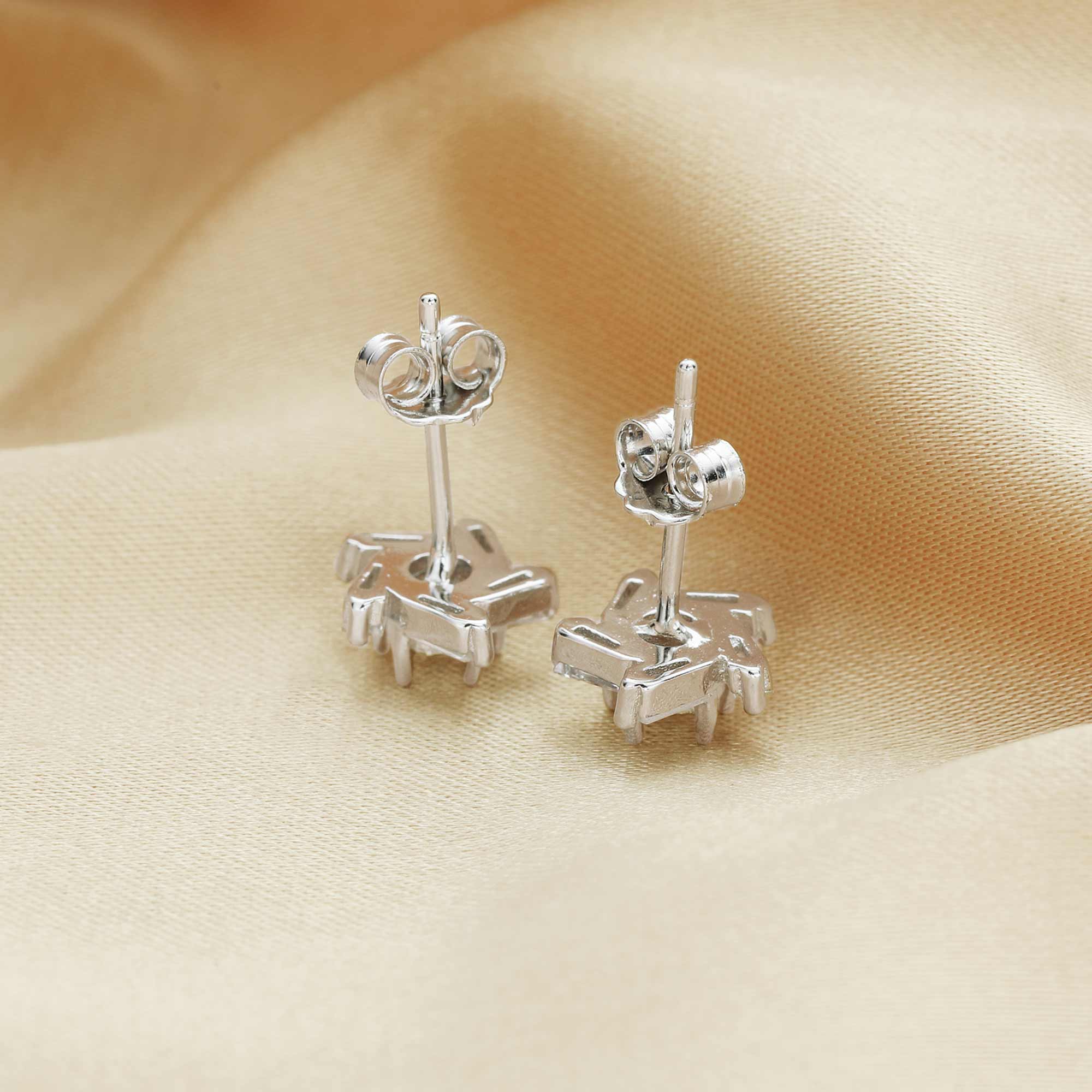 4MM Round Prong Studs Earrings Settings,Windmill Shaped Solid 925 Sterling Silver Rose Gold Plated Earrings,DIY Earrings Bezel Supplies 1706103 - Click Image to Close
