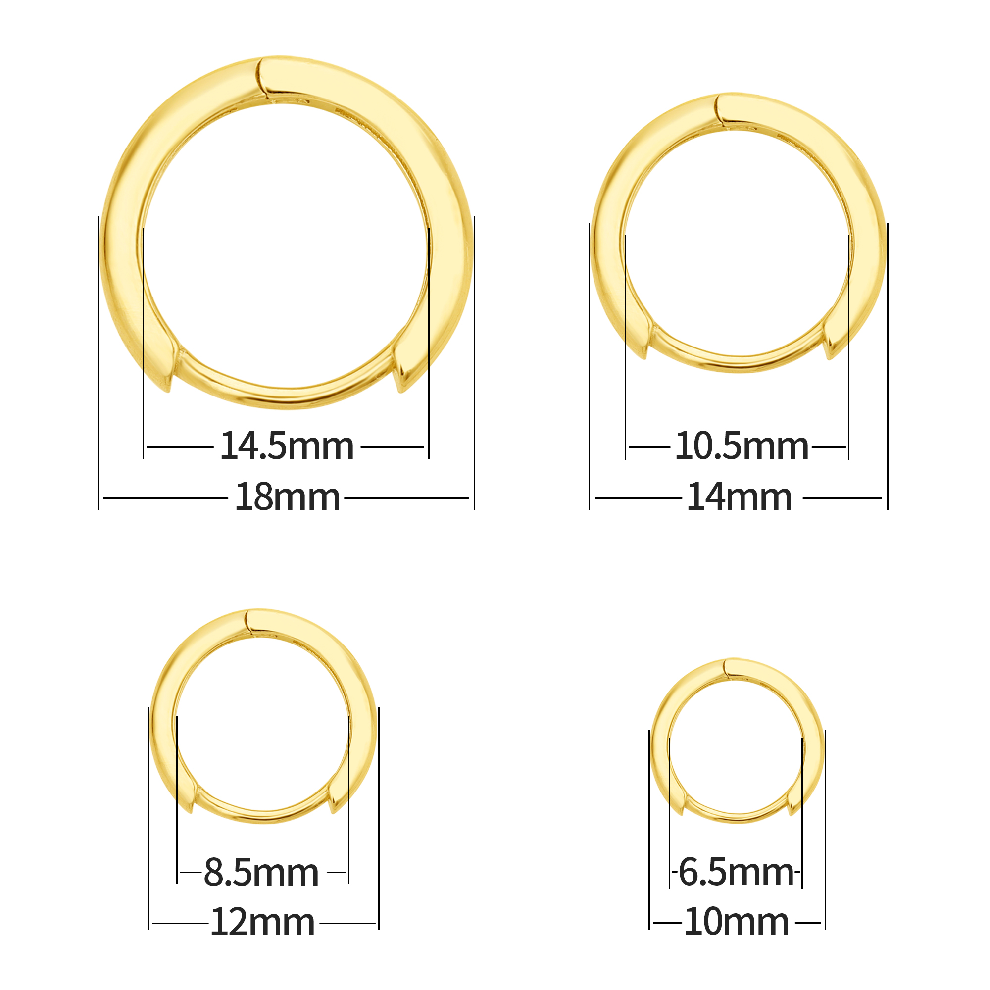 Minimalist Round Circle Hoop Earrings,Solid 925 Sterling Silver Ear Hooks,Simple Earring,Tiny Hoop Earrings,DIY Earrings Supplies 1706122 - Click Image to Close
