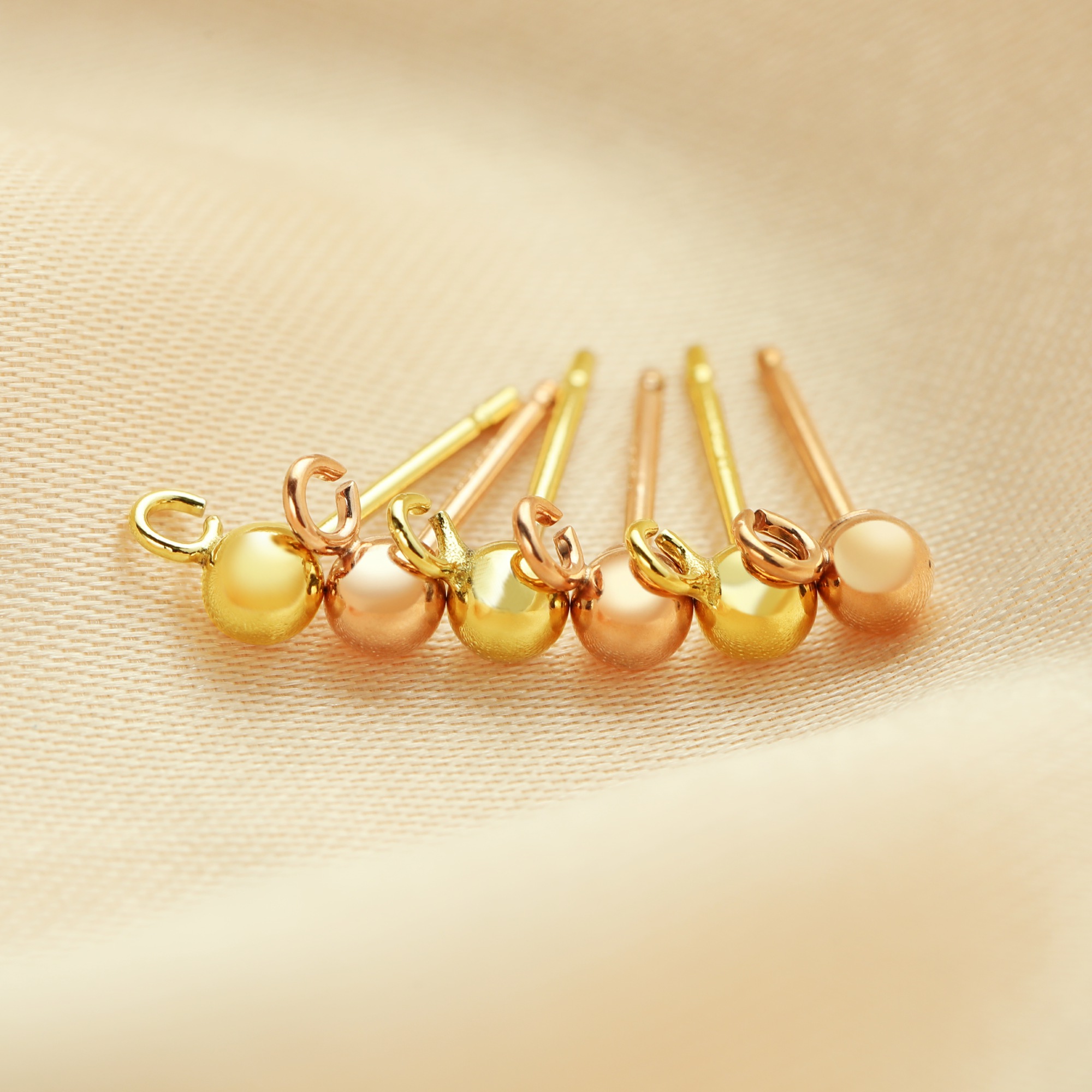 1Pair 2MM Ball Post Studs Earrings with Open Loop,14k Gold Filled Ball Studs Earringss,Minimalist Earringss,DIY Earringss Supplies 1706124 - Click Image to Close