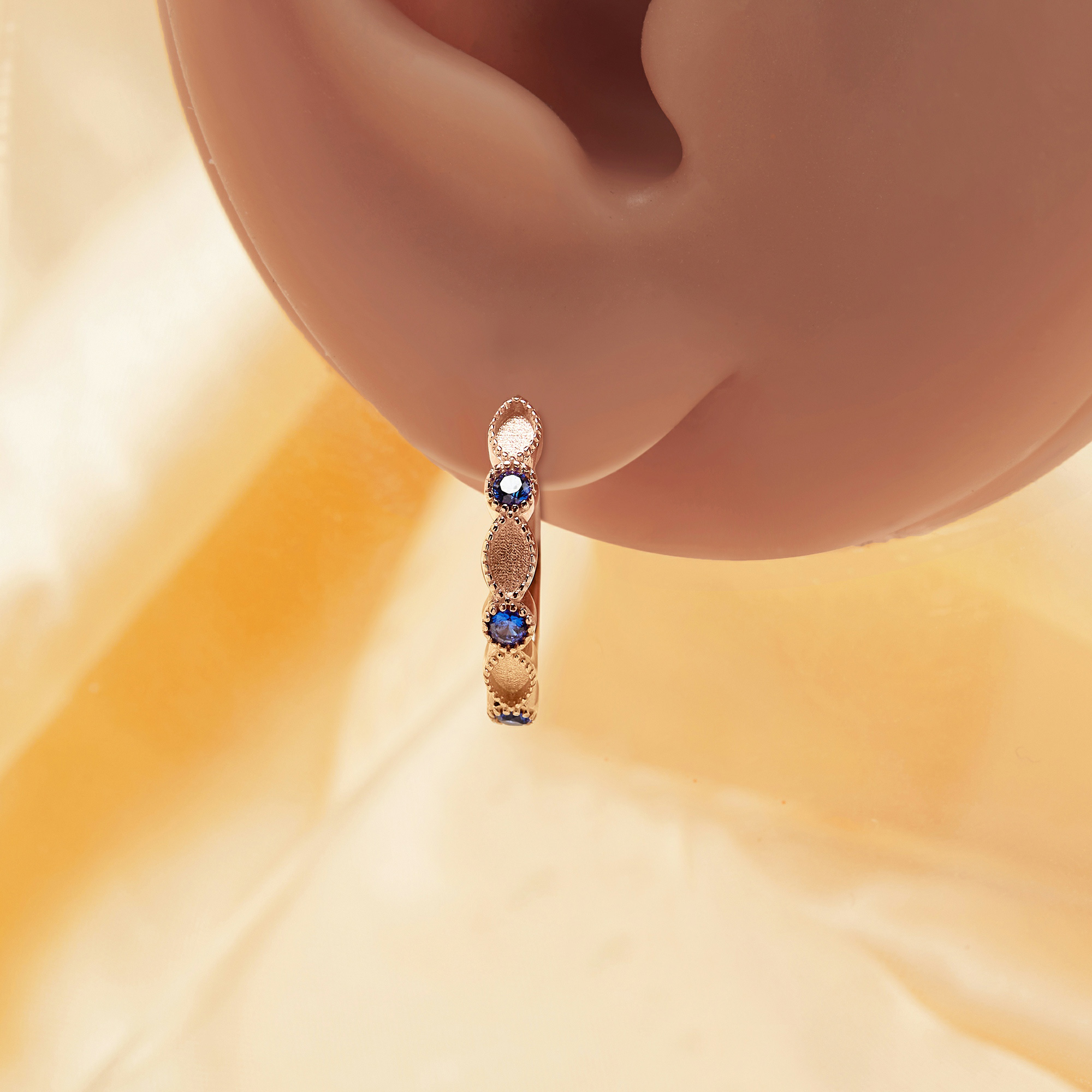 Keepsake Breast Milk Resin Hoop Earrings Settings Solid 925 Sterling Silver 2x4MM Marquise Bezel CZ Birthstone Earrings 1706144 - Click Image to Close